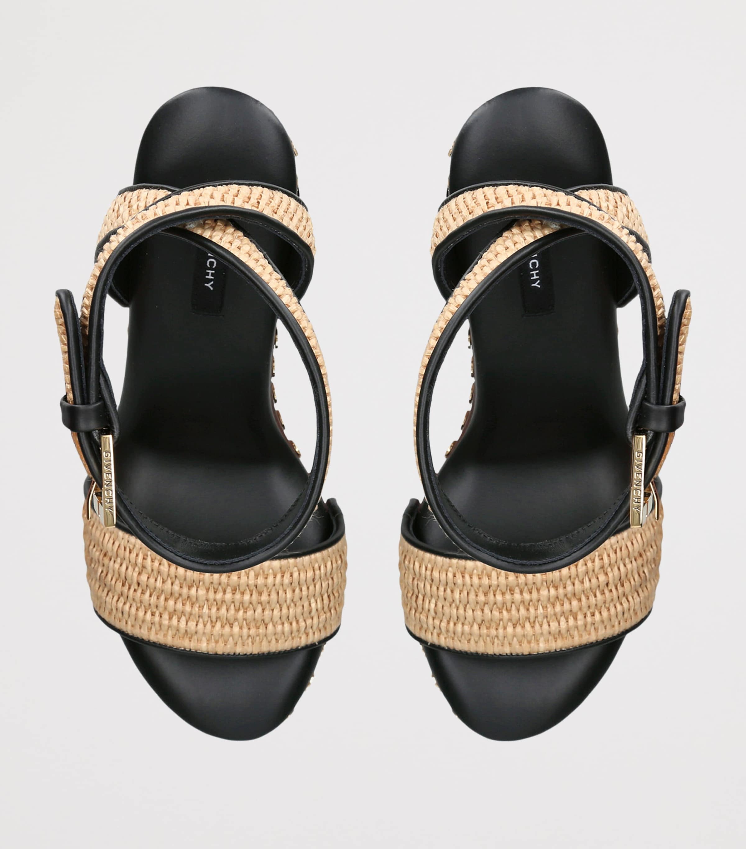 Givenchy Raffia Platform Clog Sandals 95 In Sand