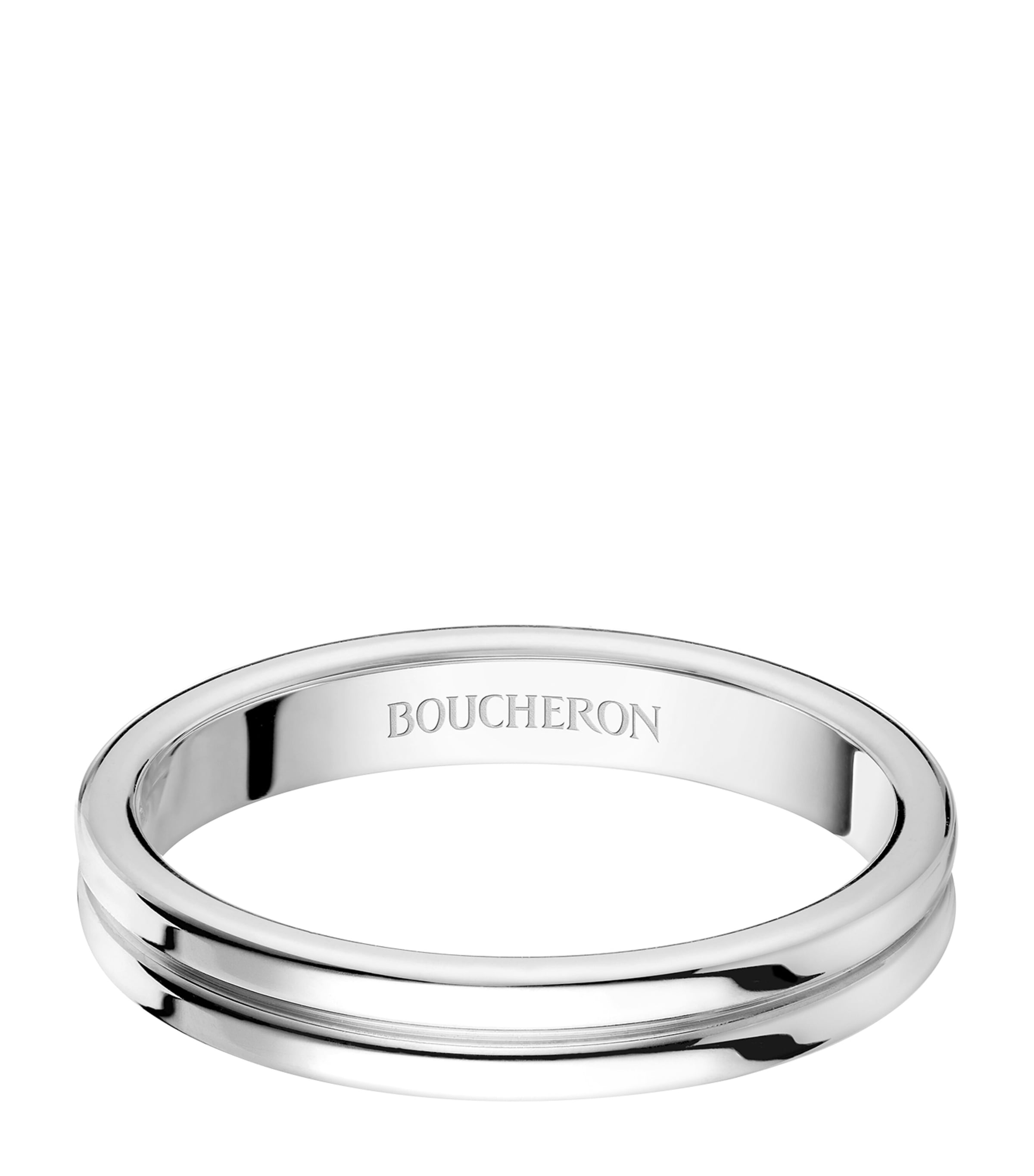 Shop Boucheron Platinum Godron Wedding Band