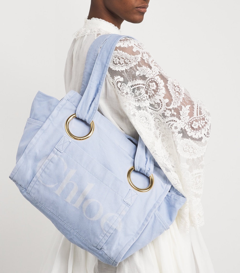 Cotton Plage Tote Bag PEBBLE BLUE Image 2