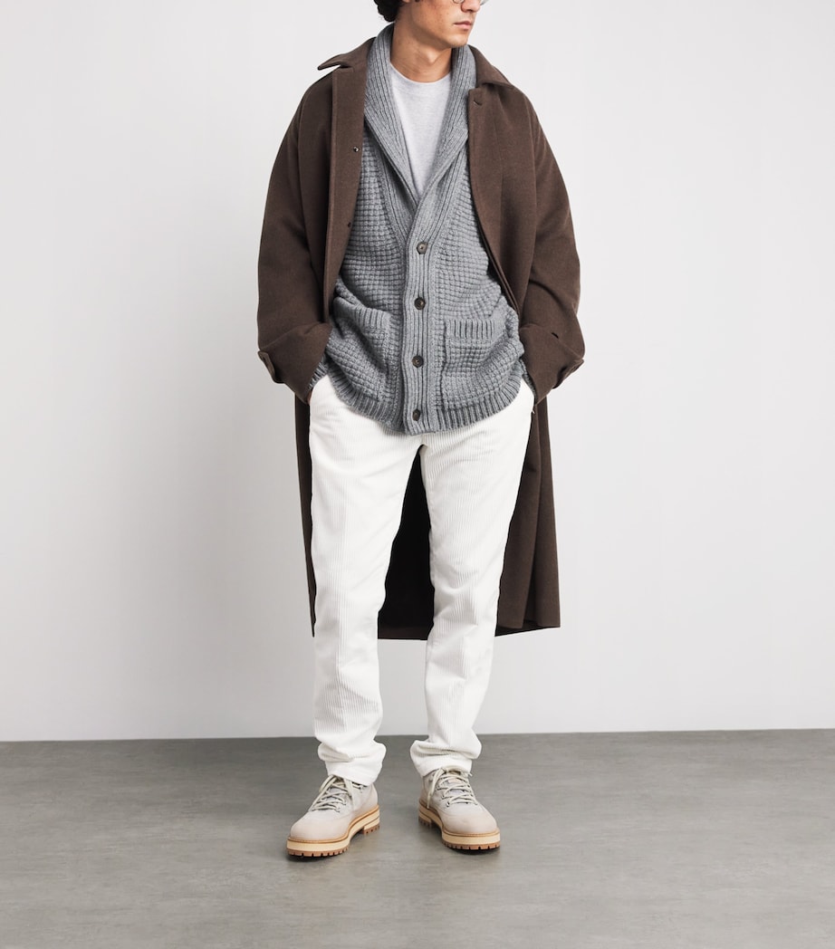 Cotton Corduroy Drawstring Straight Trousers BIANCO Image 2