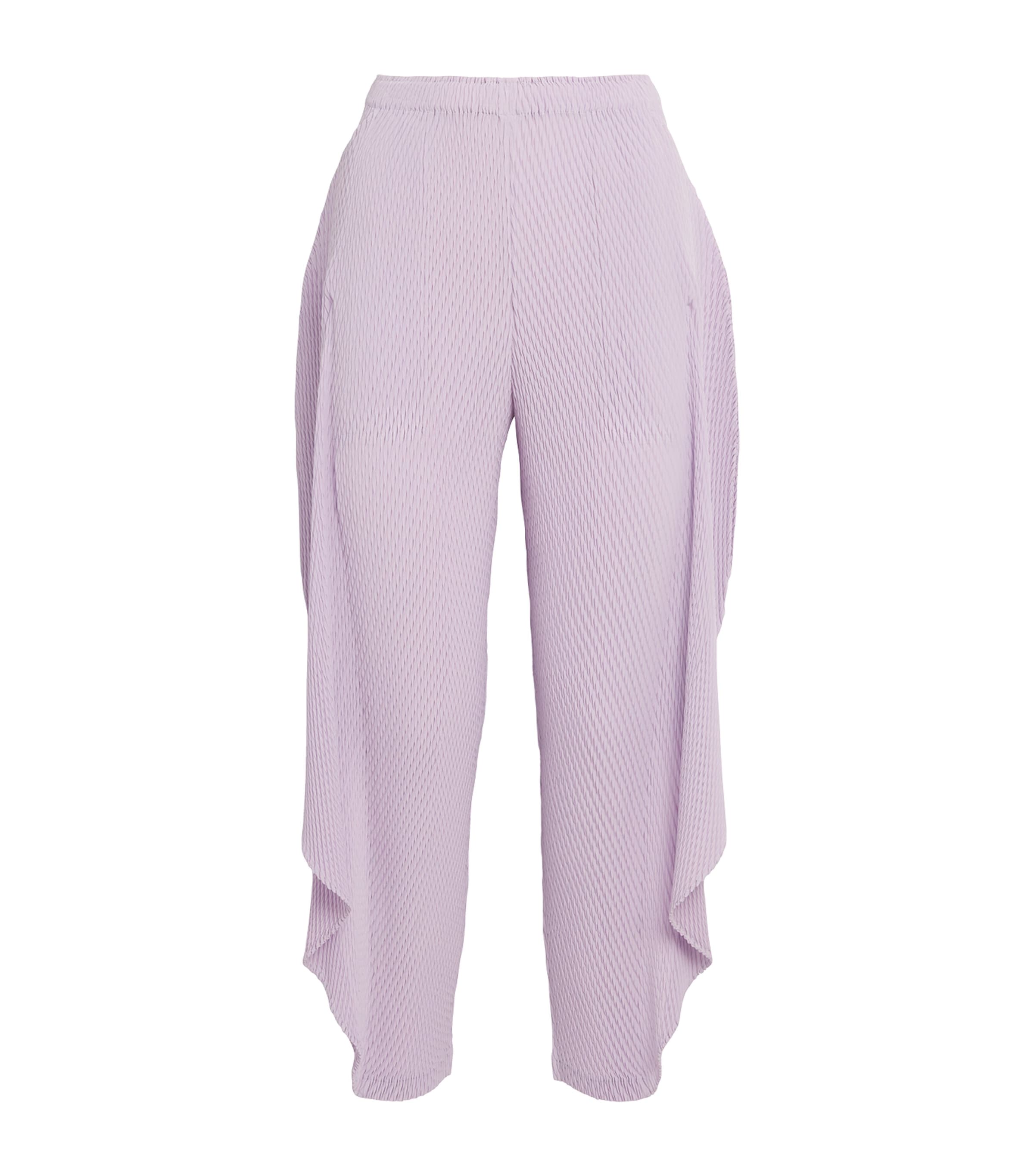 Issey Miyake Orbicular Pleats Trousers In Purple
