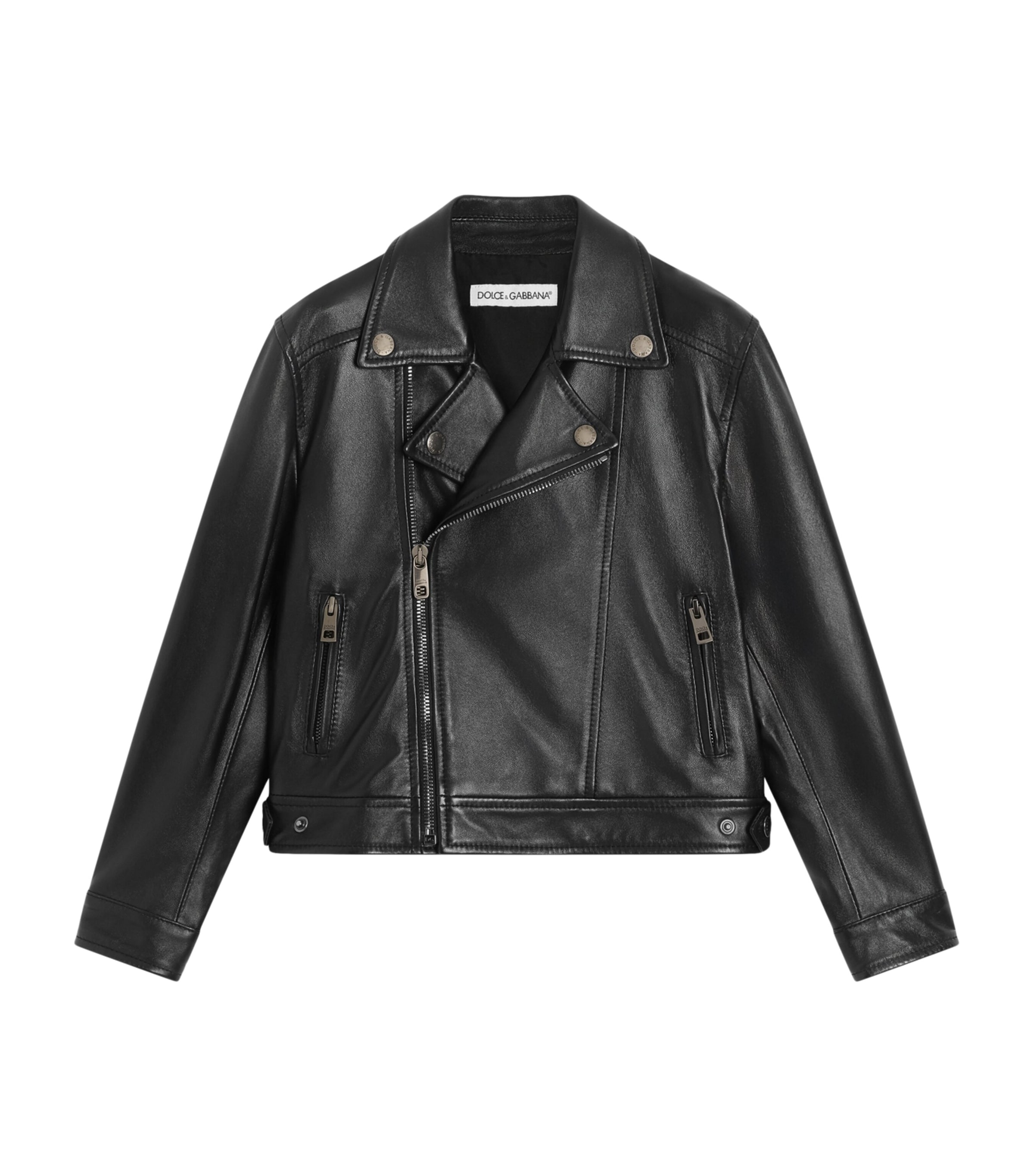 Dolce&Gabbana Kids Leather Jacket (8-12+ Years) Black Image 1