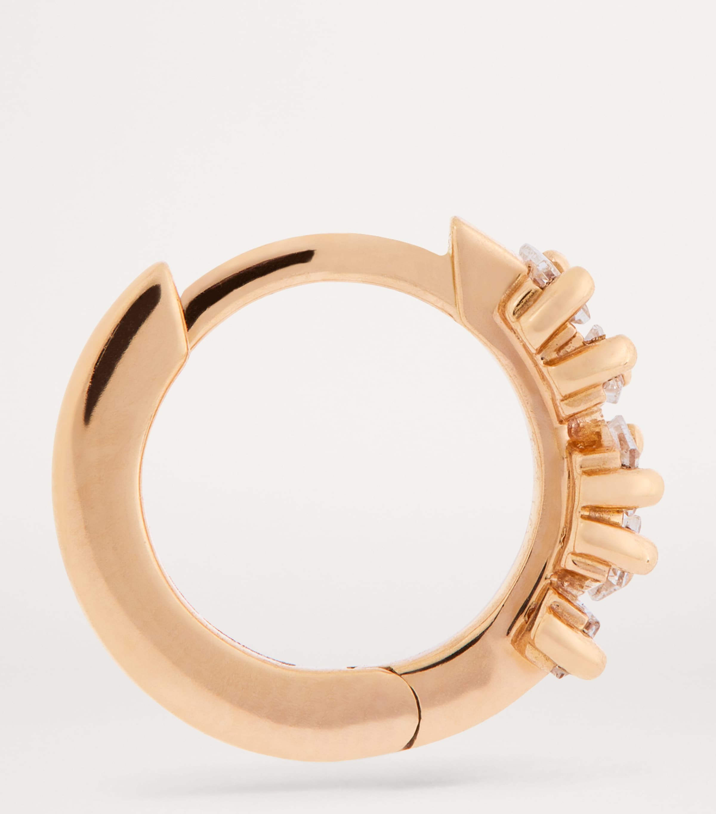 Rose Gold and Diamond Fireworks Huggie Earrings 18K RG/WD Image 4