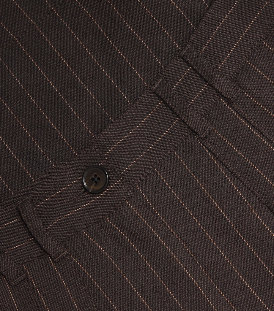 Pinstripe Wide-Leg Trousers CHOCOLATE / CARAMEL Image 5