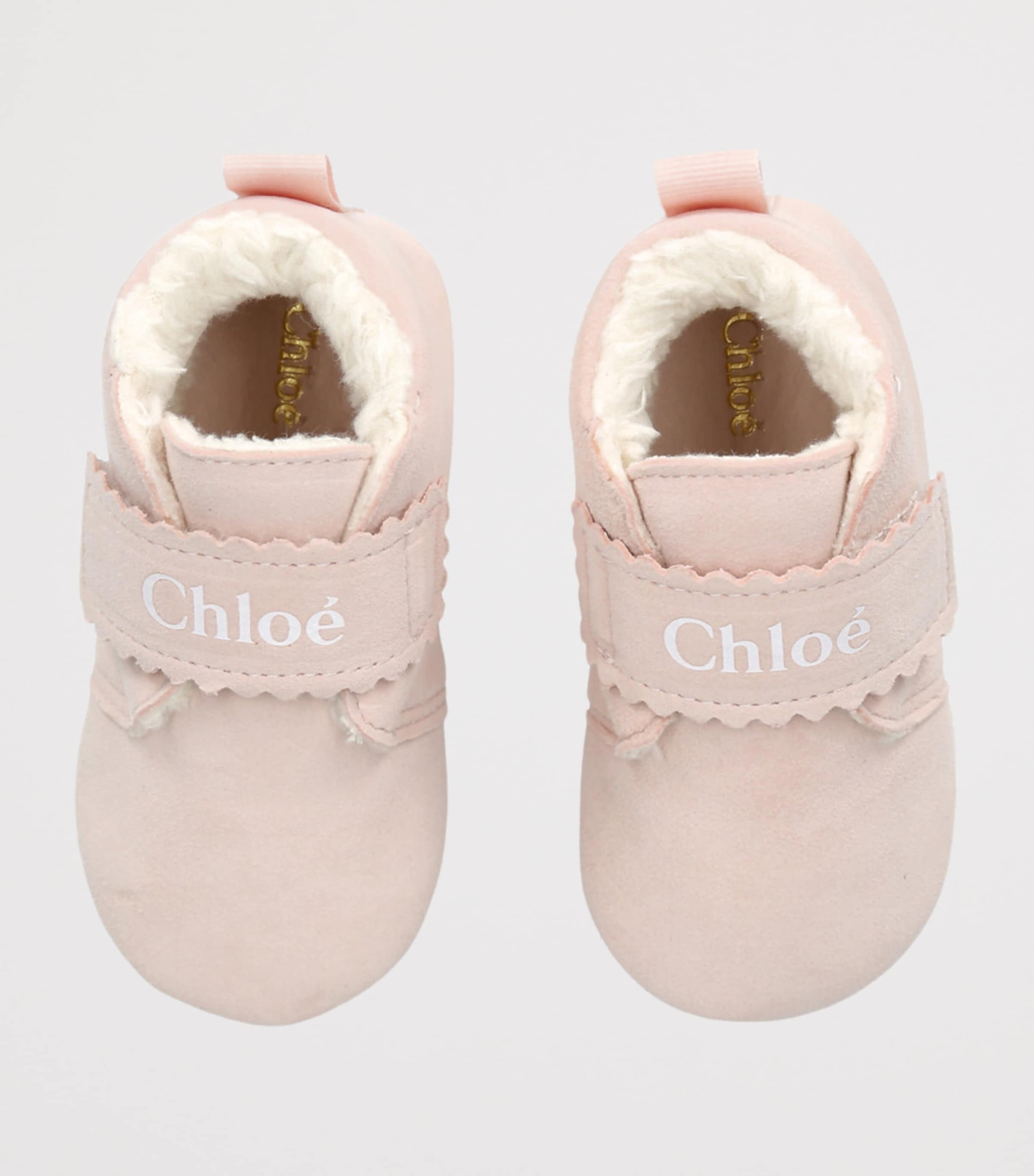 Suede Logo Booties PALE PINK Image 4