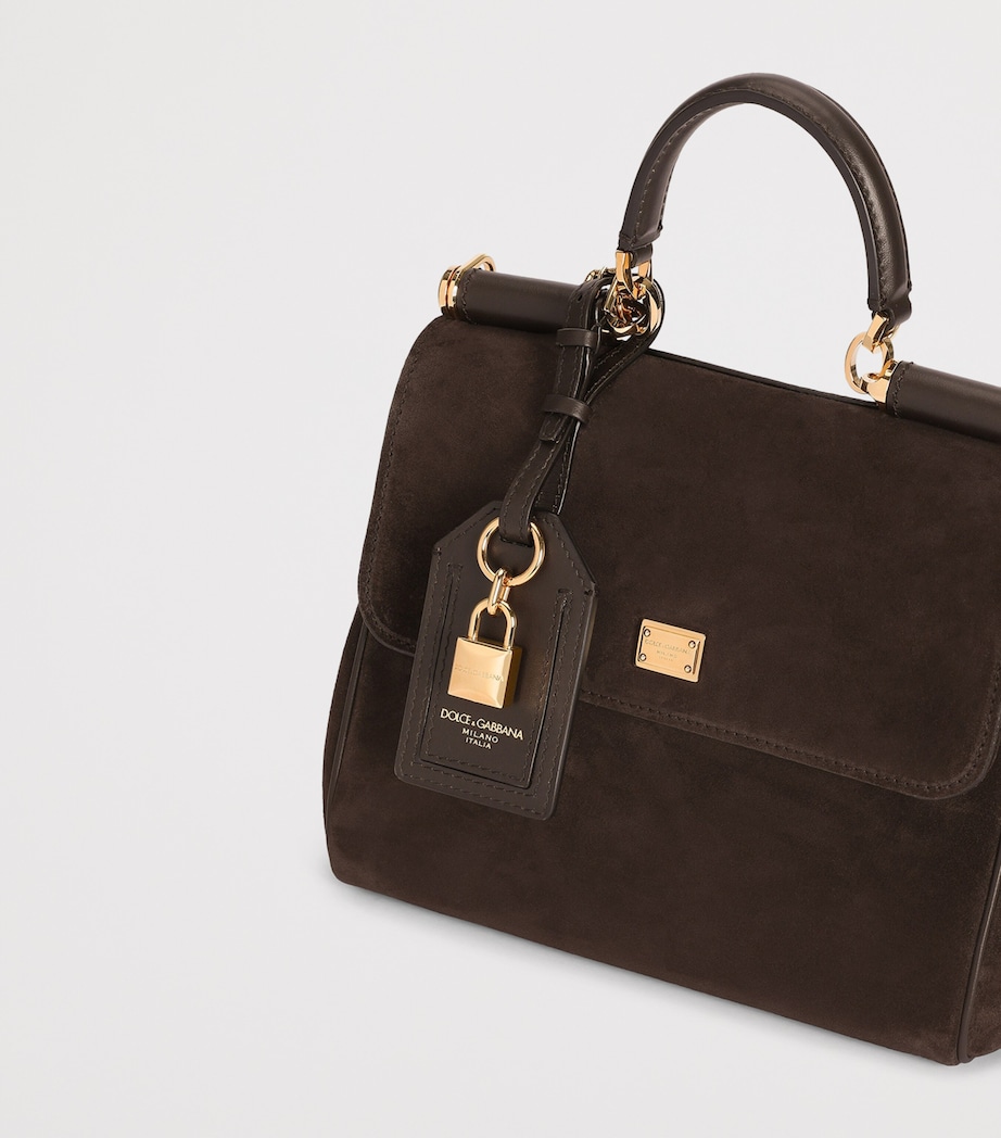 Dolce&Gabbana Suede My Sicily Top-Handle Bag Dark Brown/dar Image 3