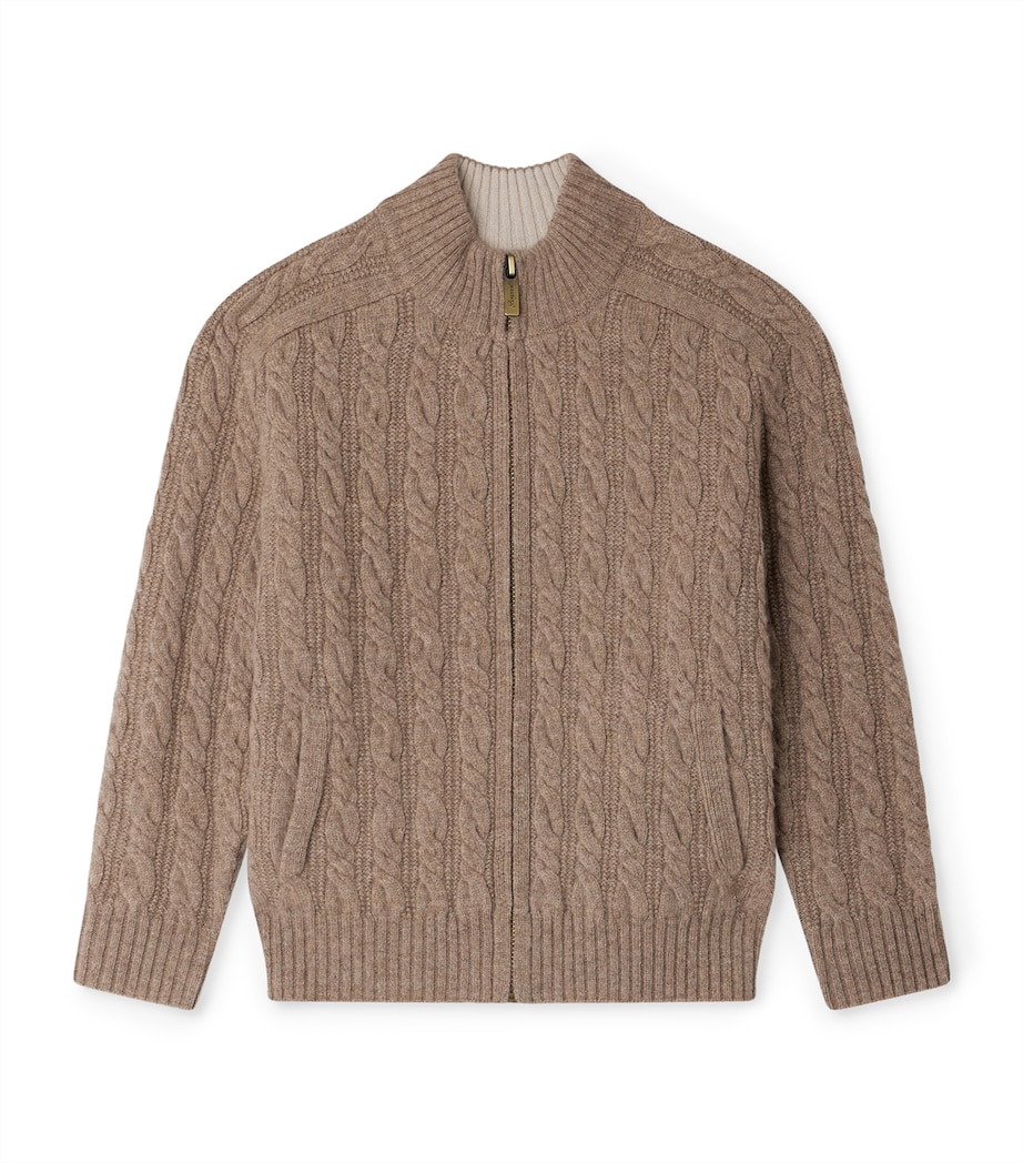 Wool Jasper Cardigan (10-14 Years) MARRON CHINE Image 1