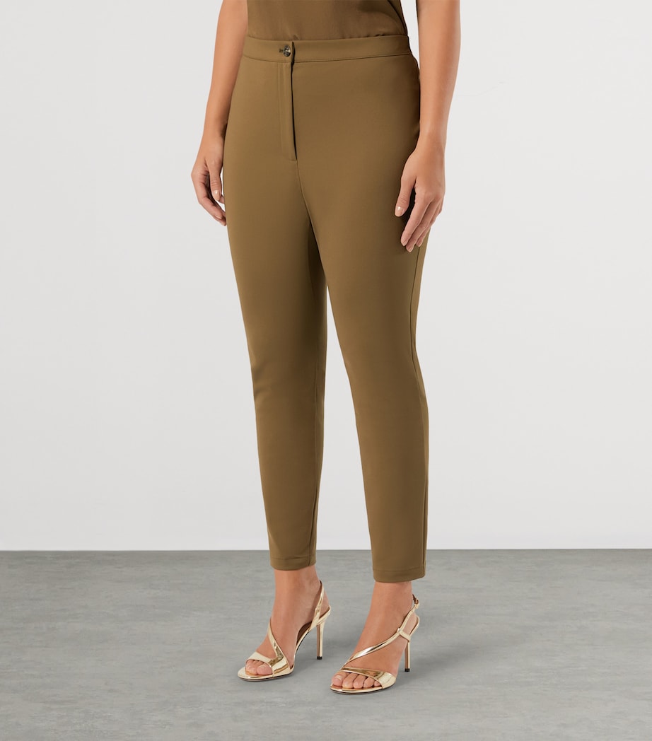 Marina Rinaldi Womens Canvas Slim Trousers Kaki Image 3