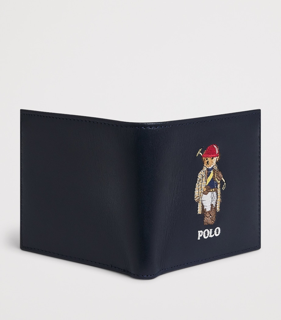 Polo Ralph Lauren Leather Polo Bear Bifold Wallet Newport Navy Image 3