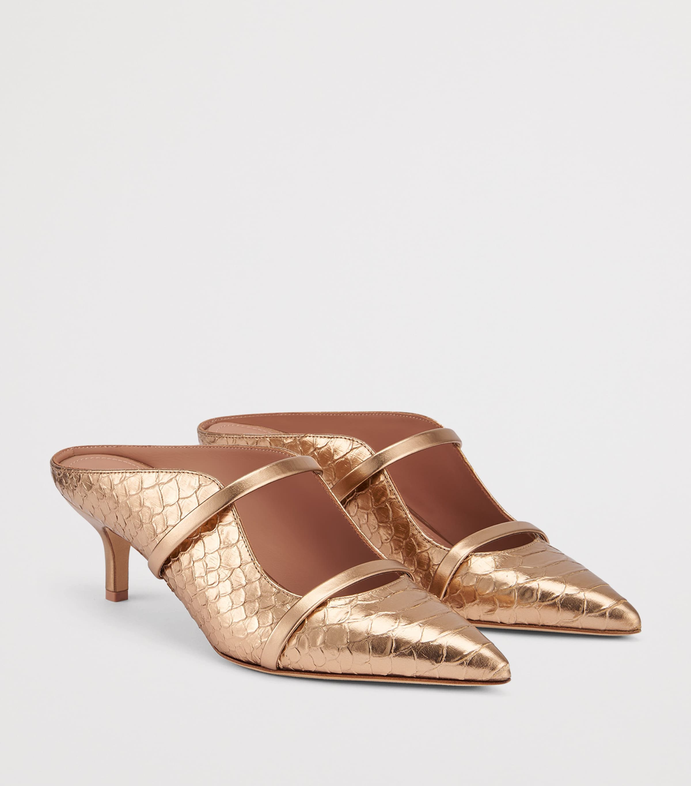 Malone Souliers Metallic Leather Maureen Pumps 45 Gold Image 3