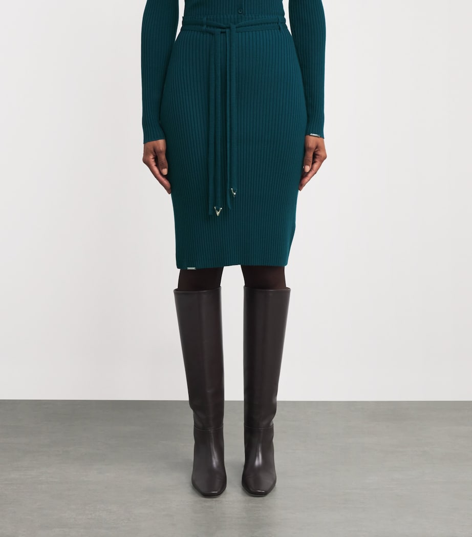 Wool-Blend Roman Midi Skirt 139 AZURE Image 3