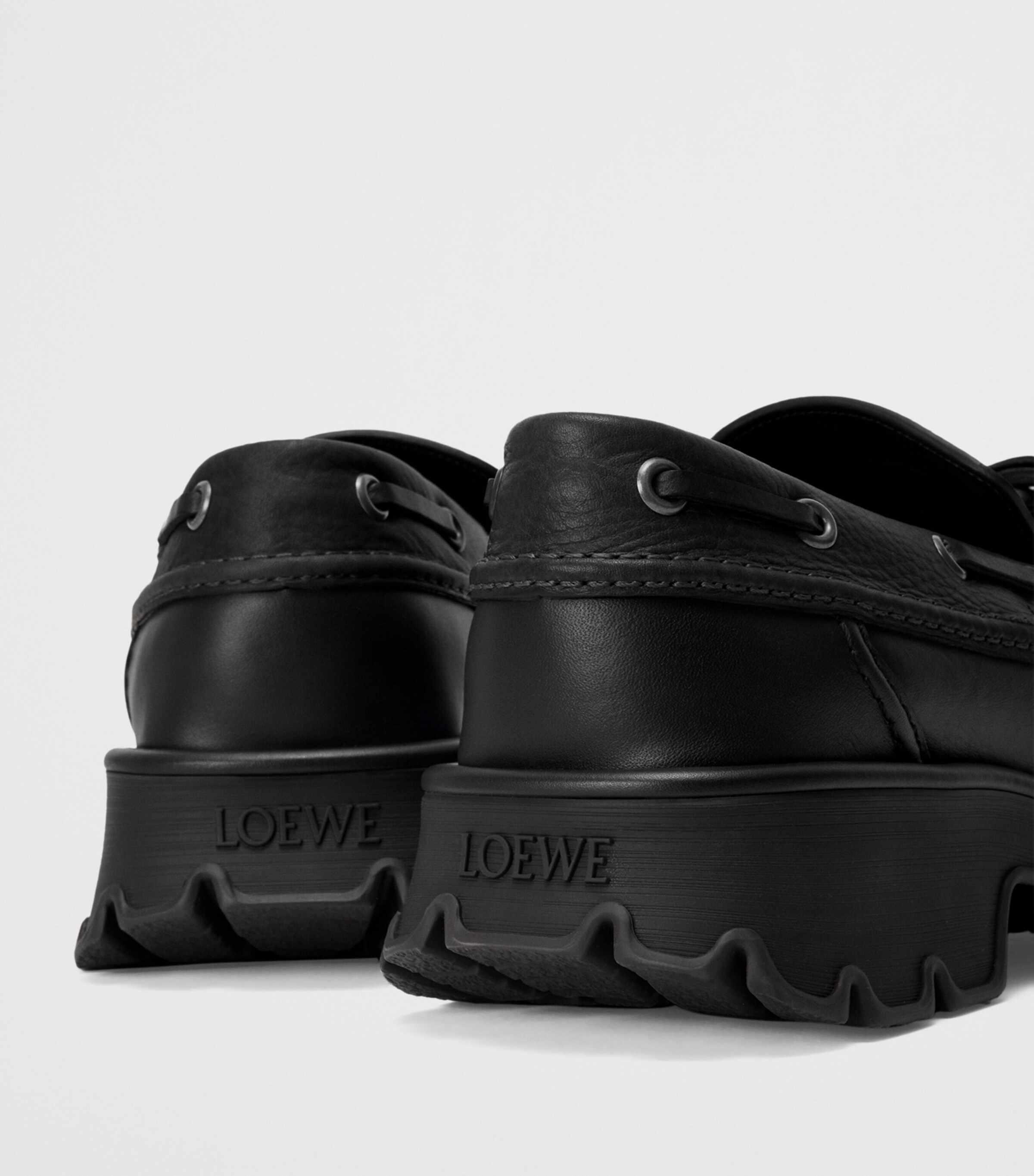 LOEWE Leather Bobby Loafers Black Image 5