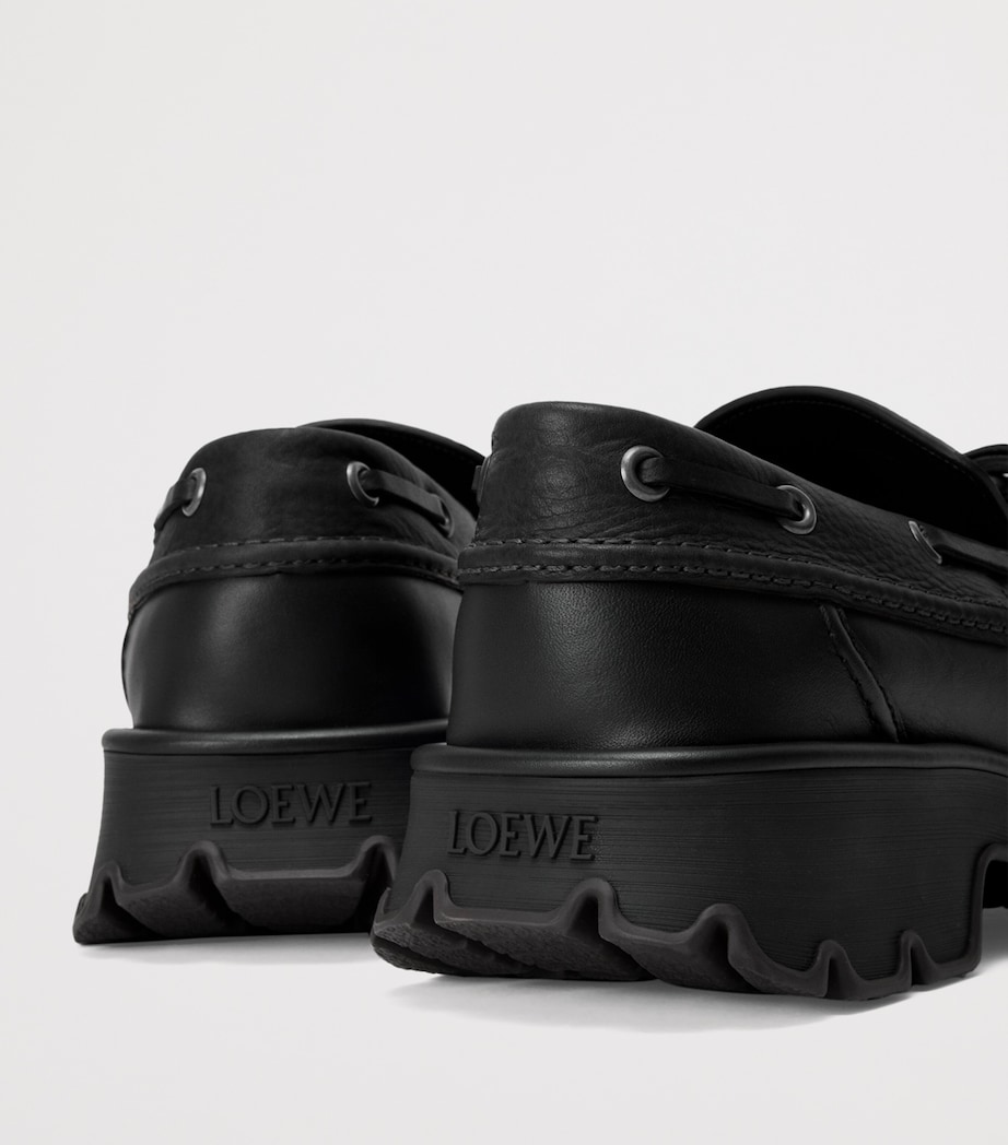 LOEWE Leather Bobby Loafers Black Image 5