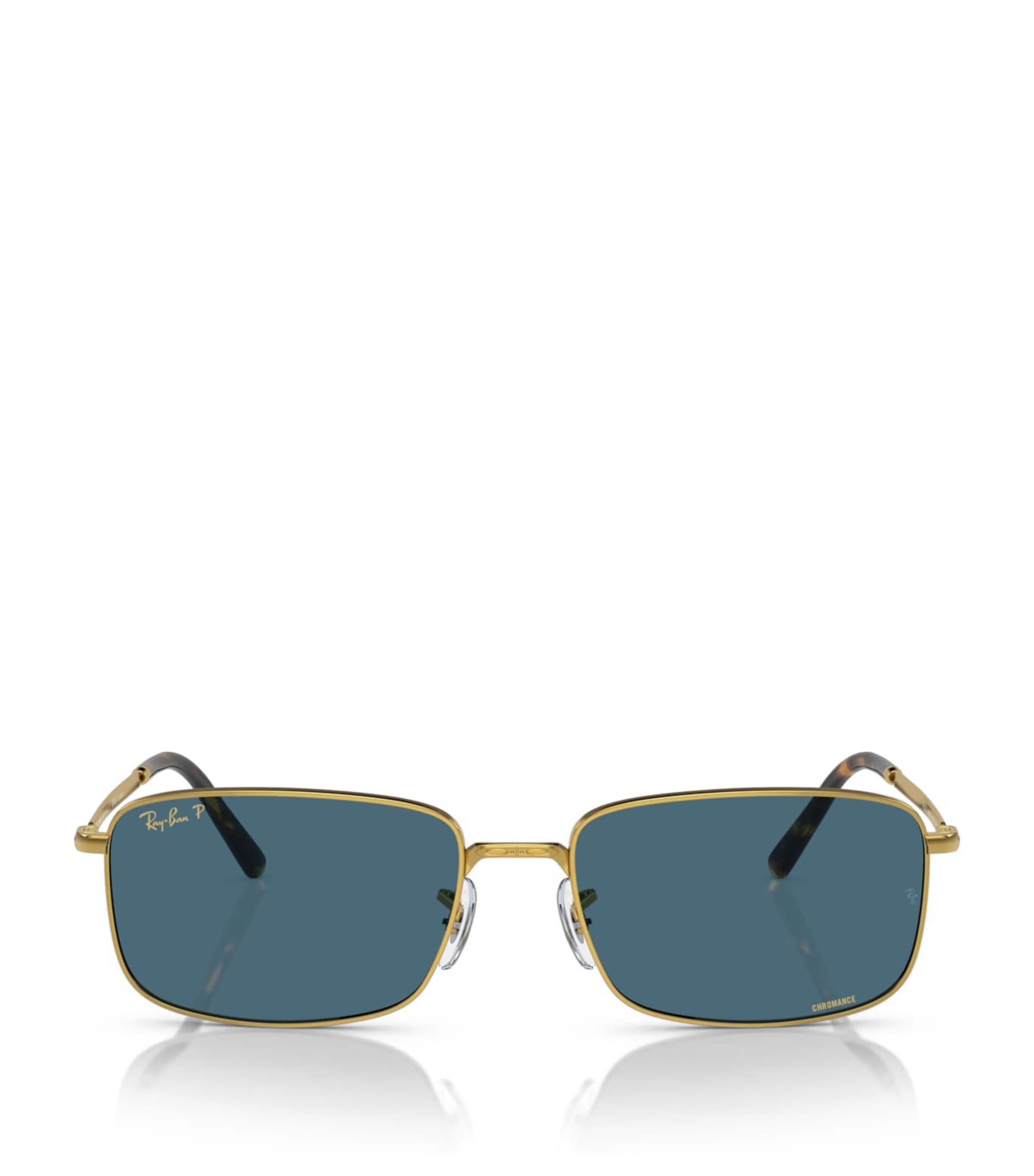 Ray Ban Sunglasses Unisex Rb3717 - Gold Frame Blue Lenses Polarized 60-18 In Gold