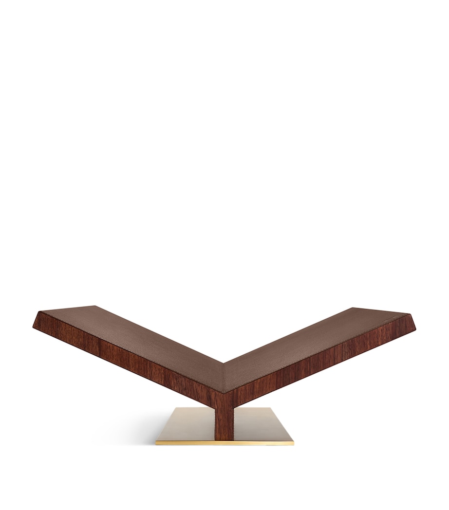 Walnut-Leather Ultimate Collector Bookstand DARK BROWN Image 1