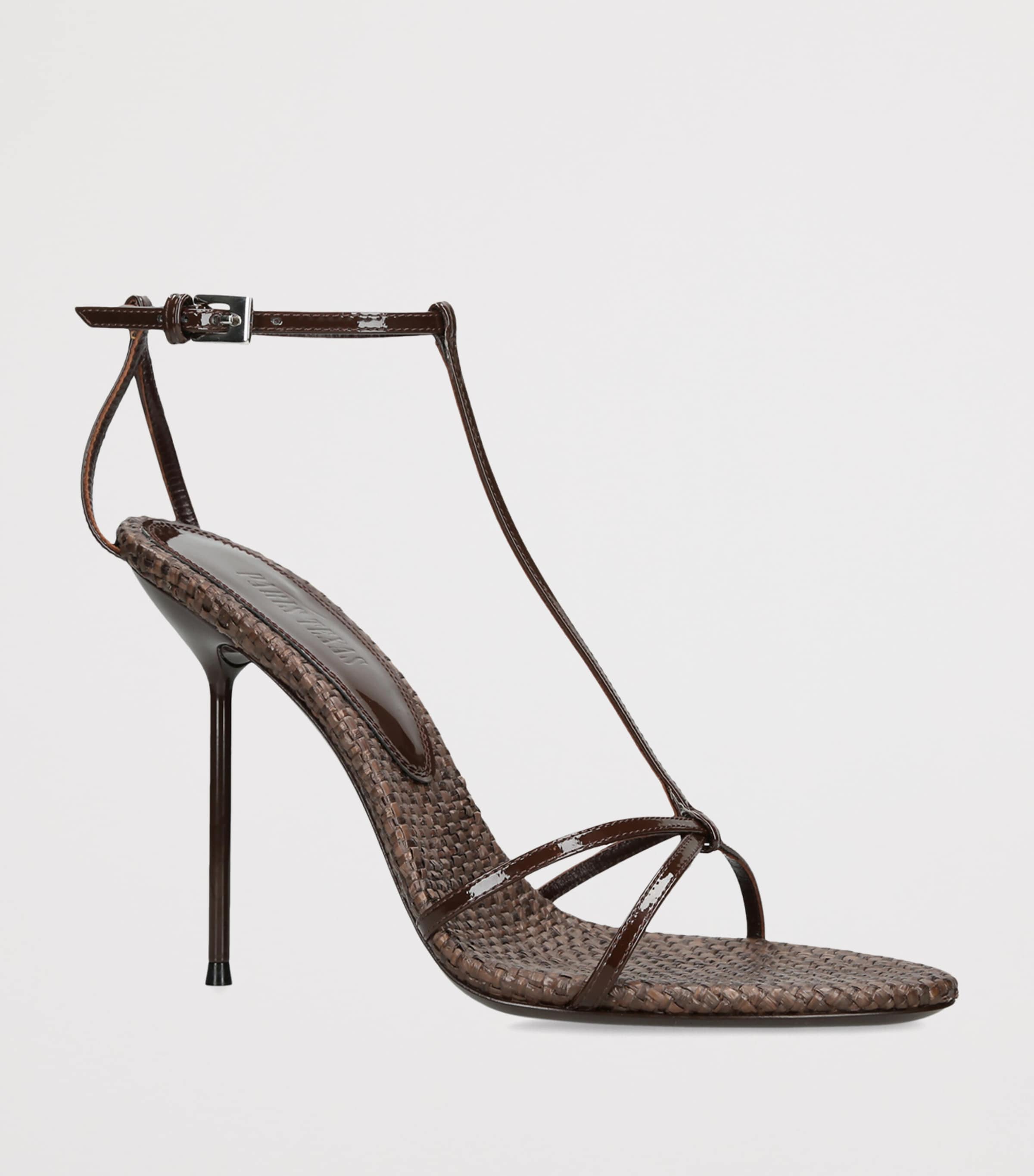 Paris Texas Patent Leather Lidia T-Strap Sandals 105 Dark Brown Image 3