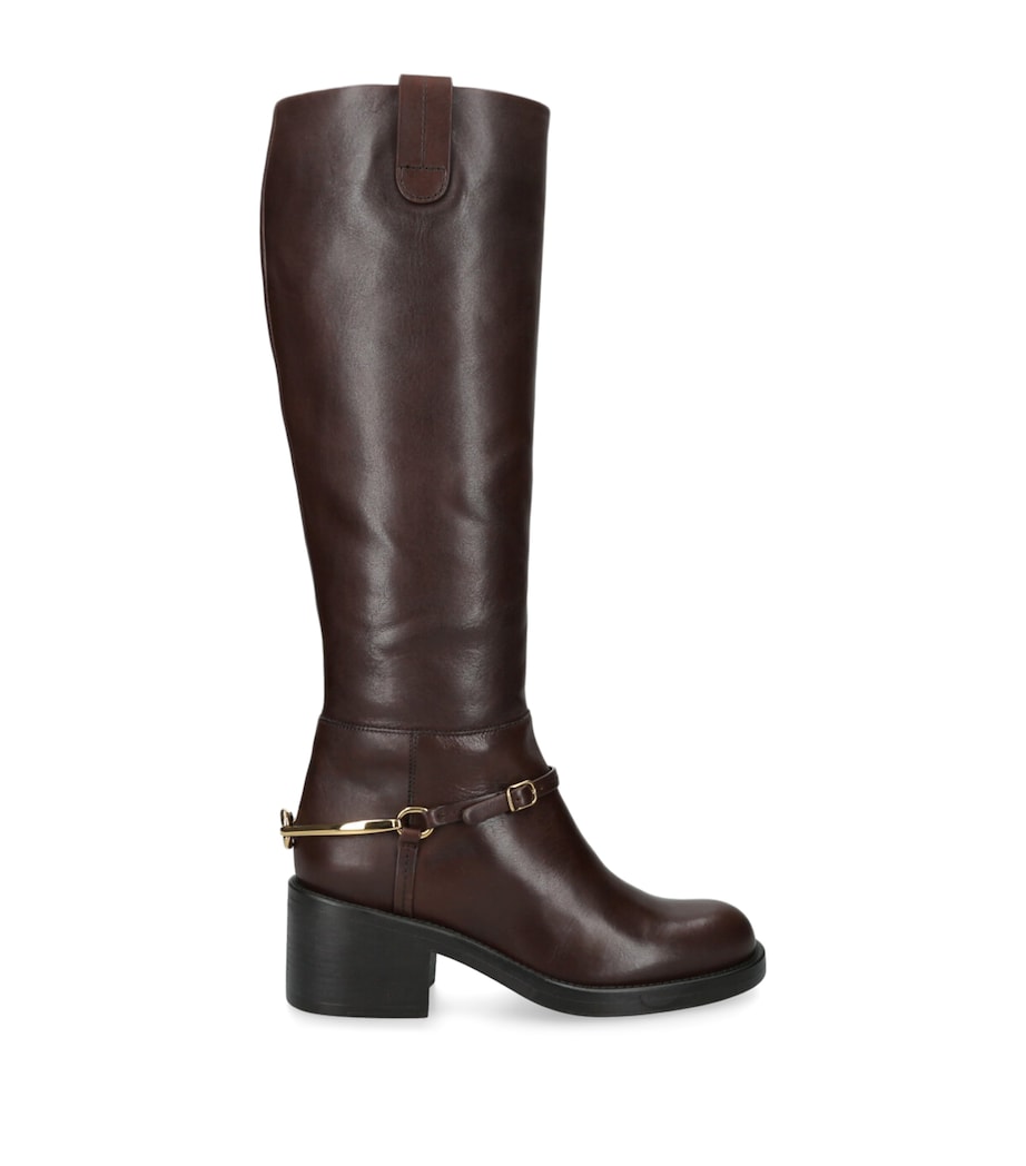 Leather Dakota Knee-High Boots 70 DARK BROWN Image 1