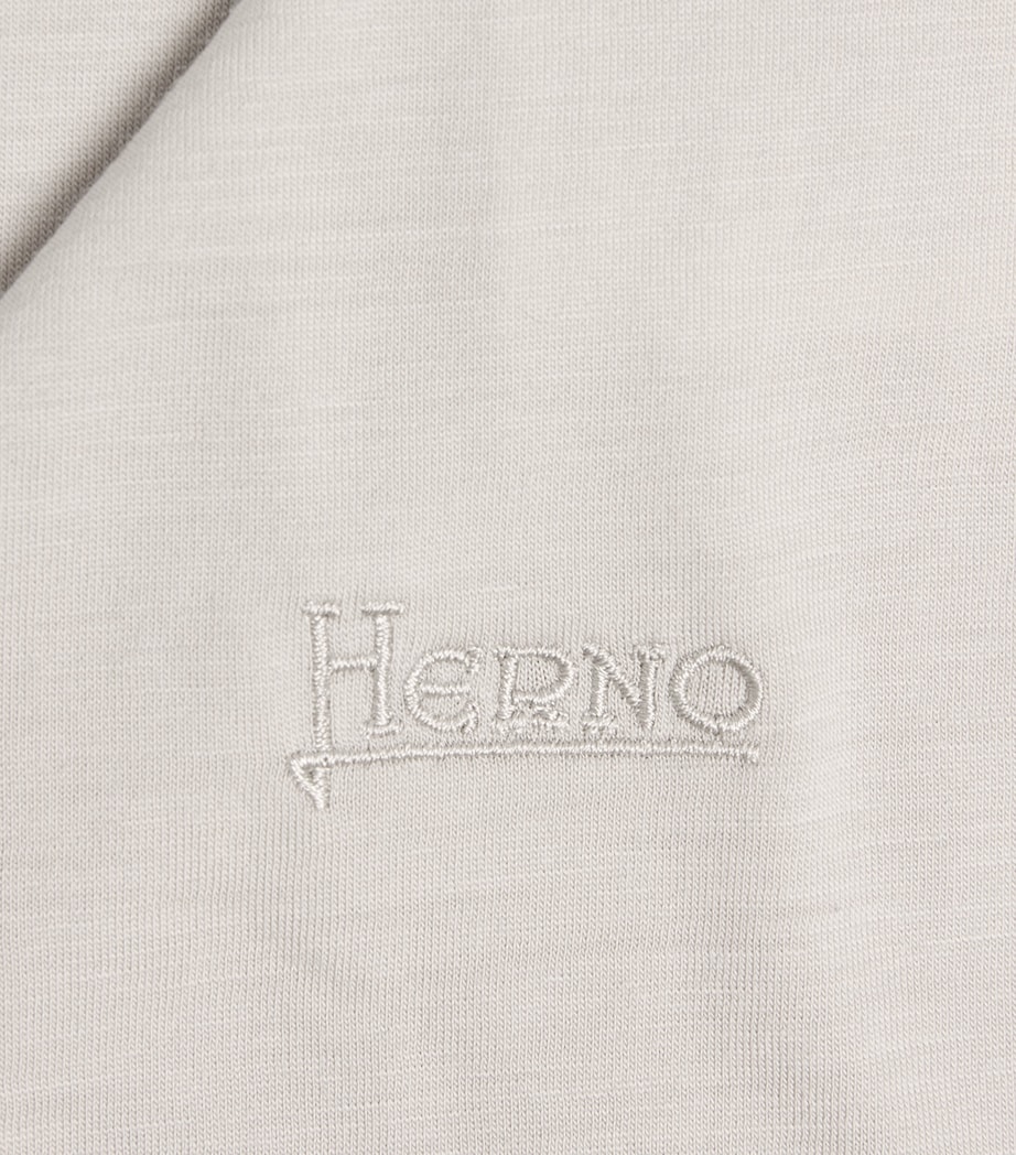 Herno Mens Wool Logo T-Shirt Chantilly Image 6