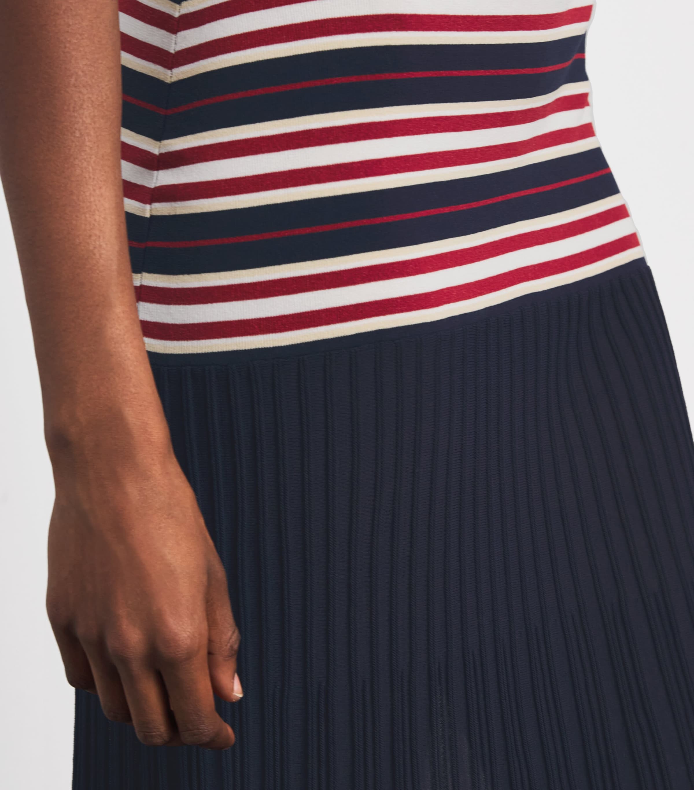 Faithfull The Brand Womens Doris Knitted Maxi Dress Cila Stripe Navy Image 5