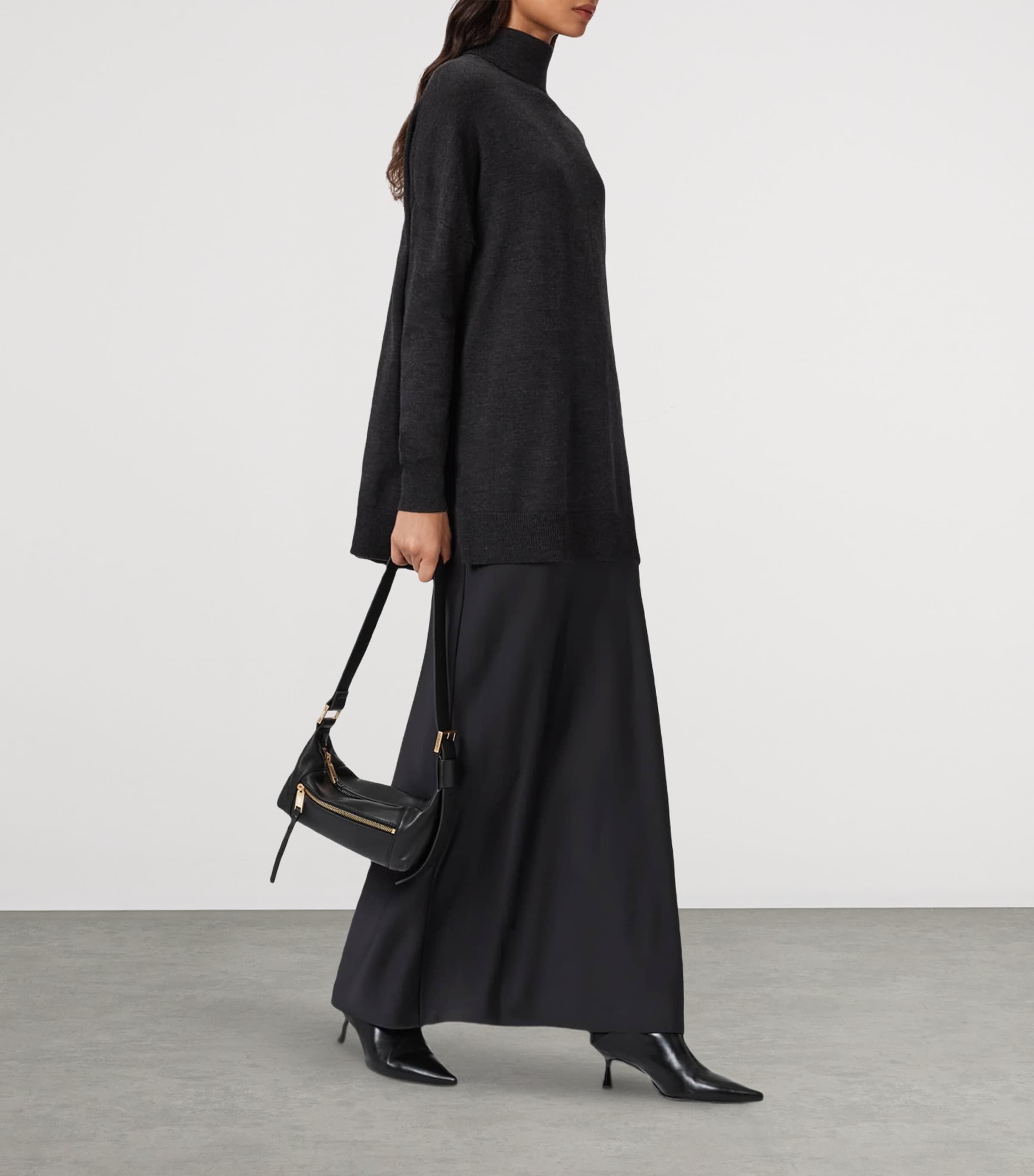 Merino Wool Juno Sweater and Maxi Dress SHADOW BLACK Image 7