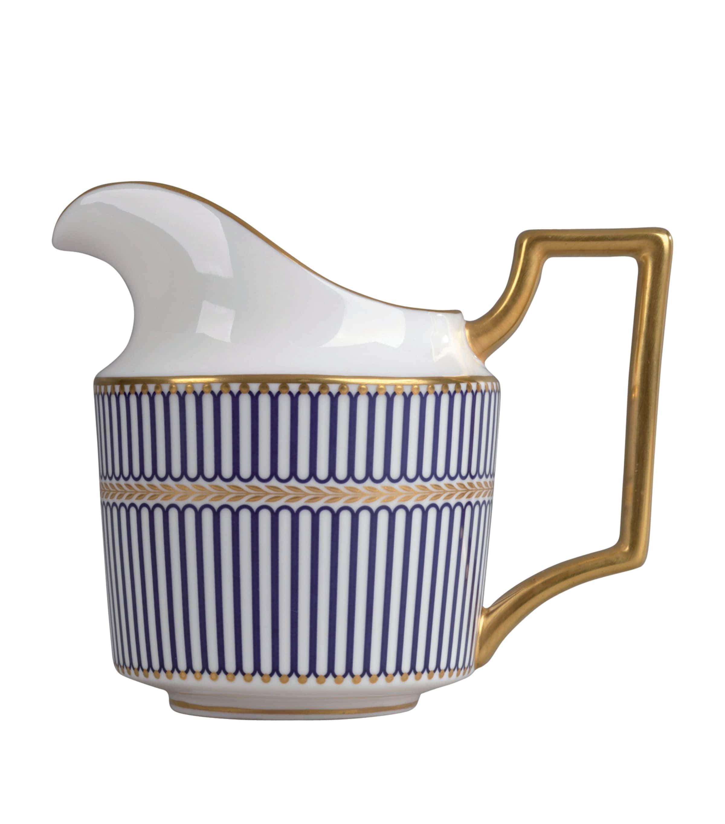 Wedgwood Anthemion Bone China Cream Jug 200ml In Blue