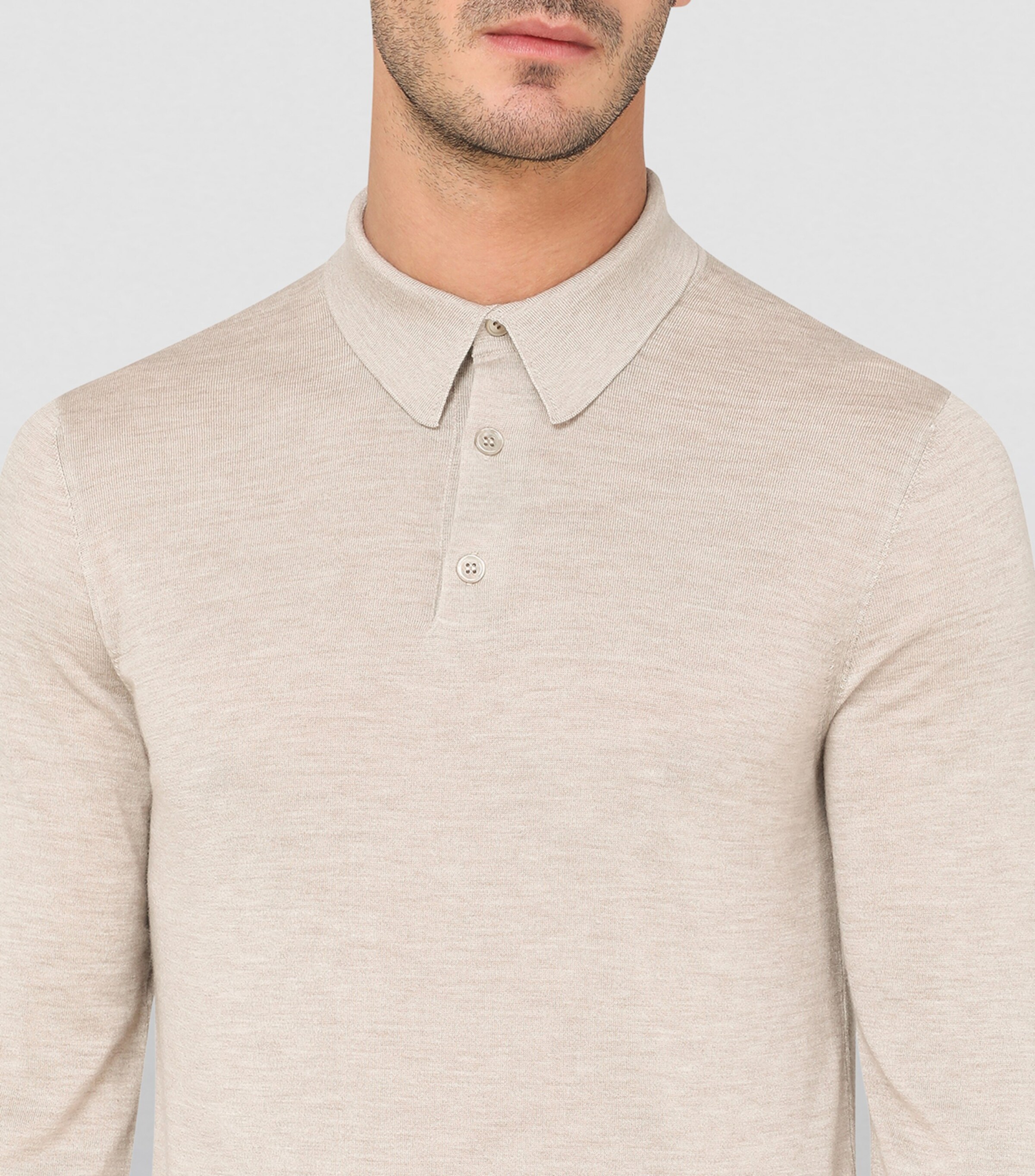 Dolce&Gabbana Mens Cashmere Polo-Style Sweater Beige Image 6