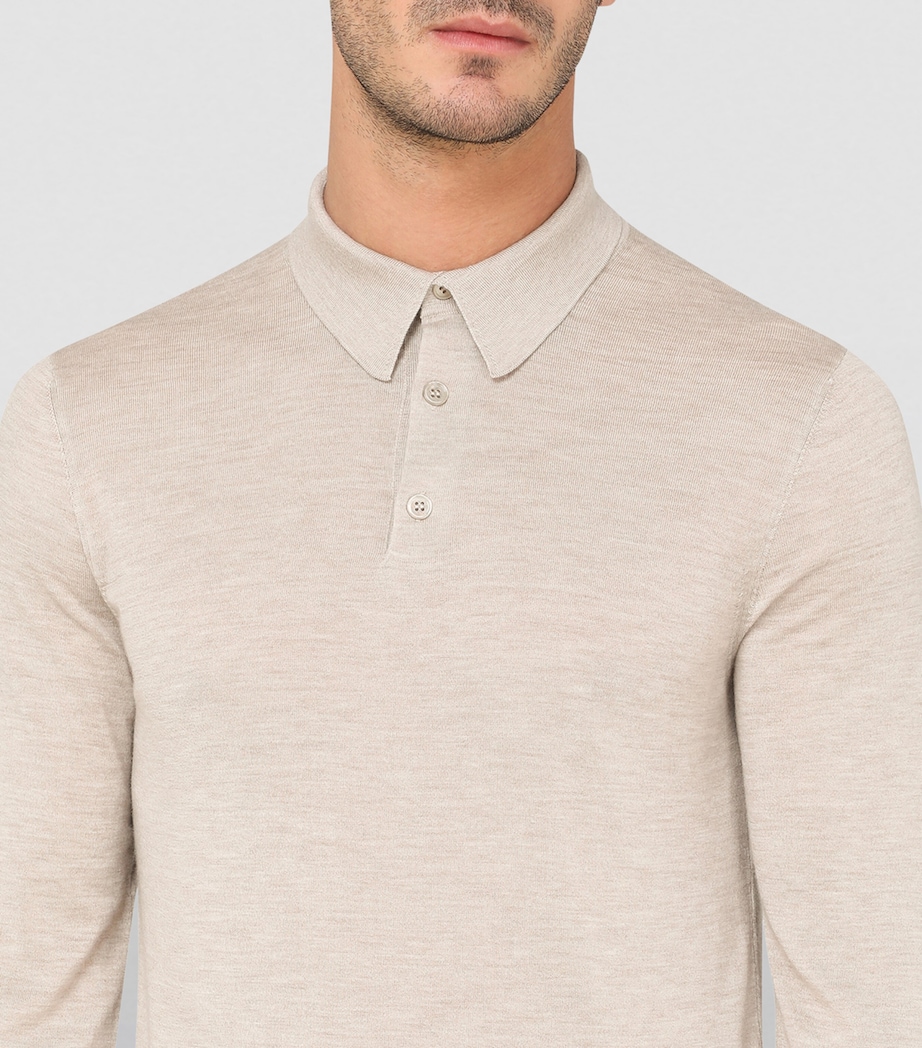 Dolce&Gabbana Mens Cashmere Polo-Style Sweater Beige Image 6