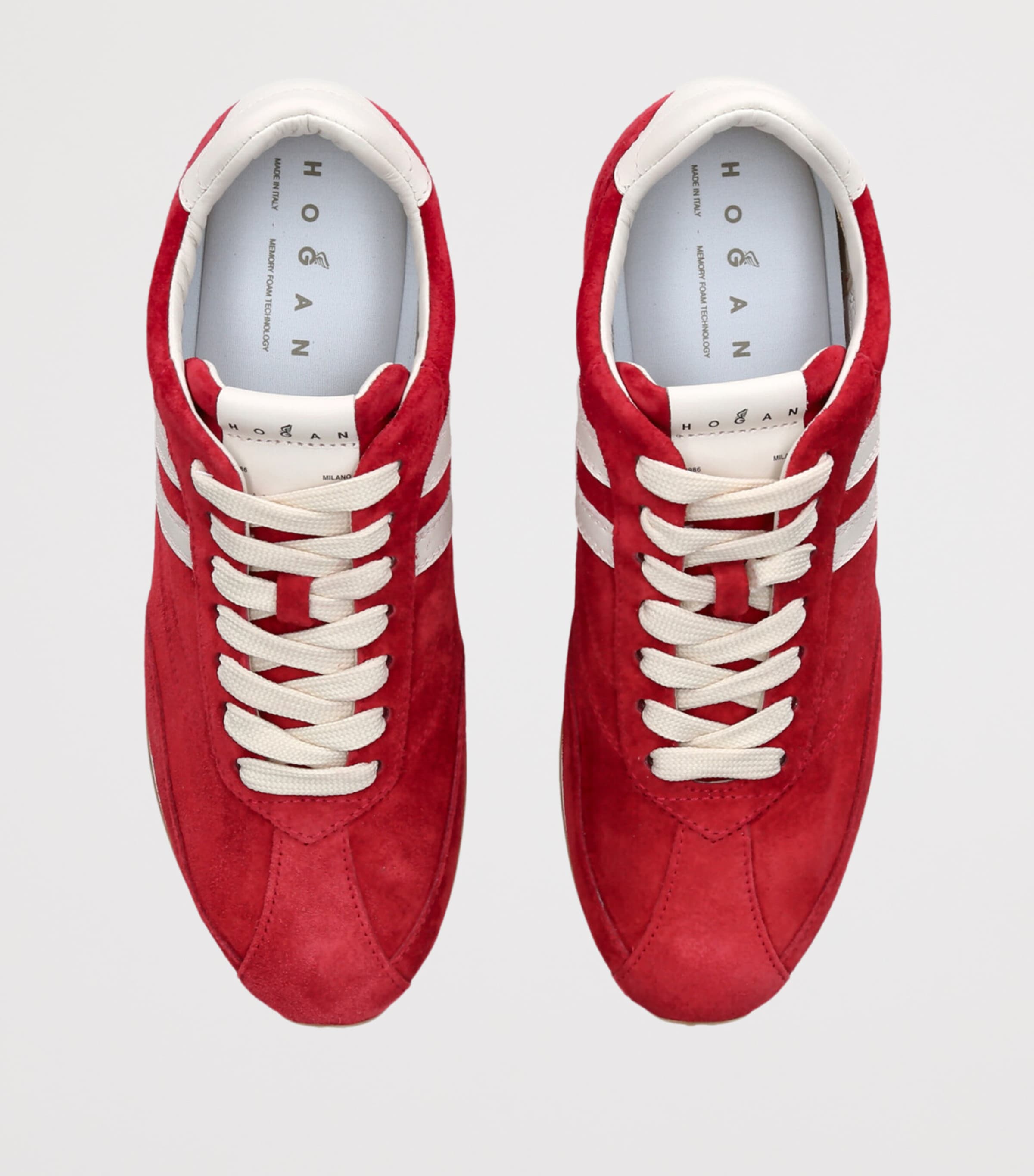Suede H669 Allacciato Sneakers RED Image 4