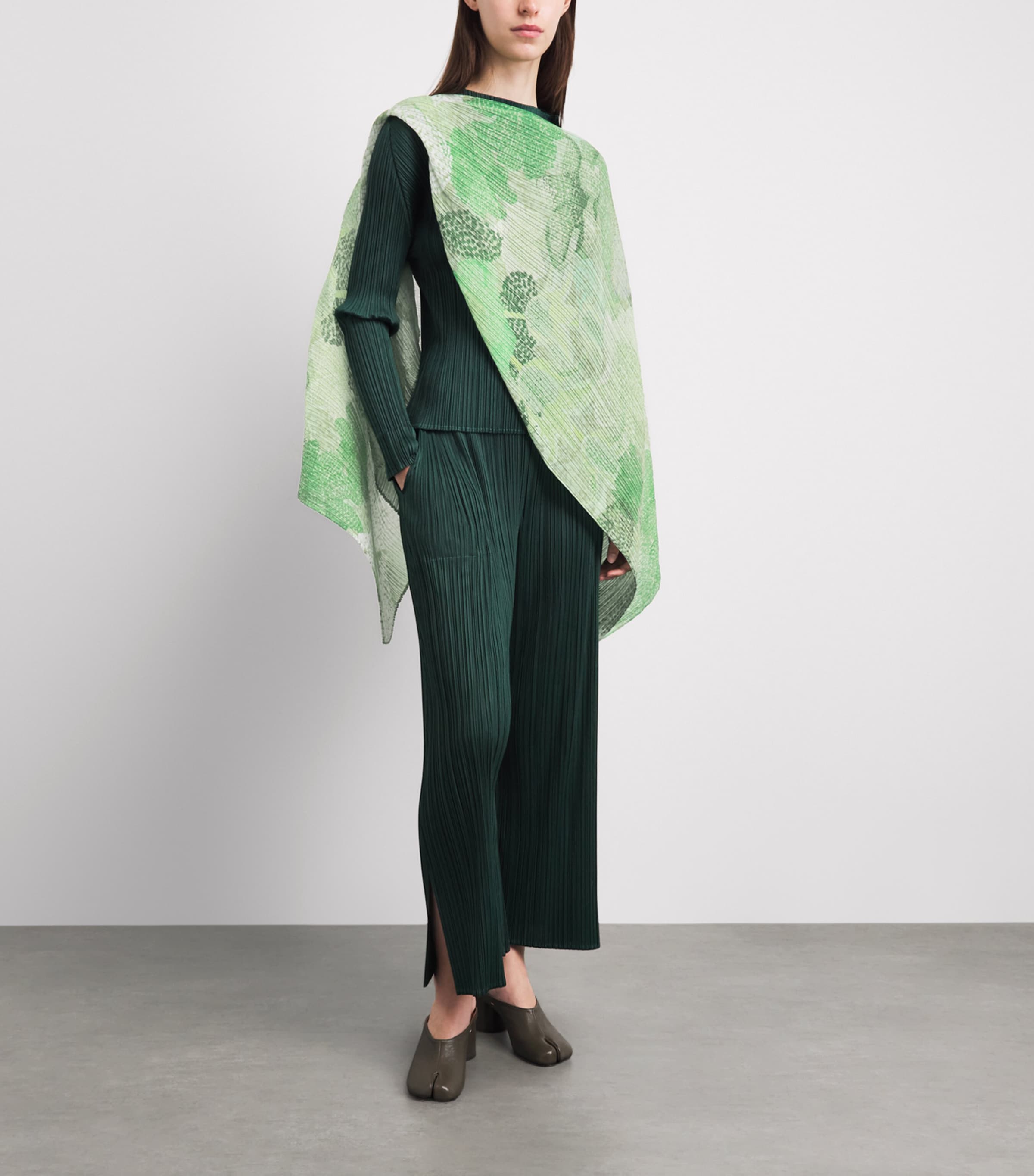 Pleats Please Issey Miyake Green Pleated Foggy Forest Madame-T