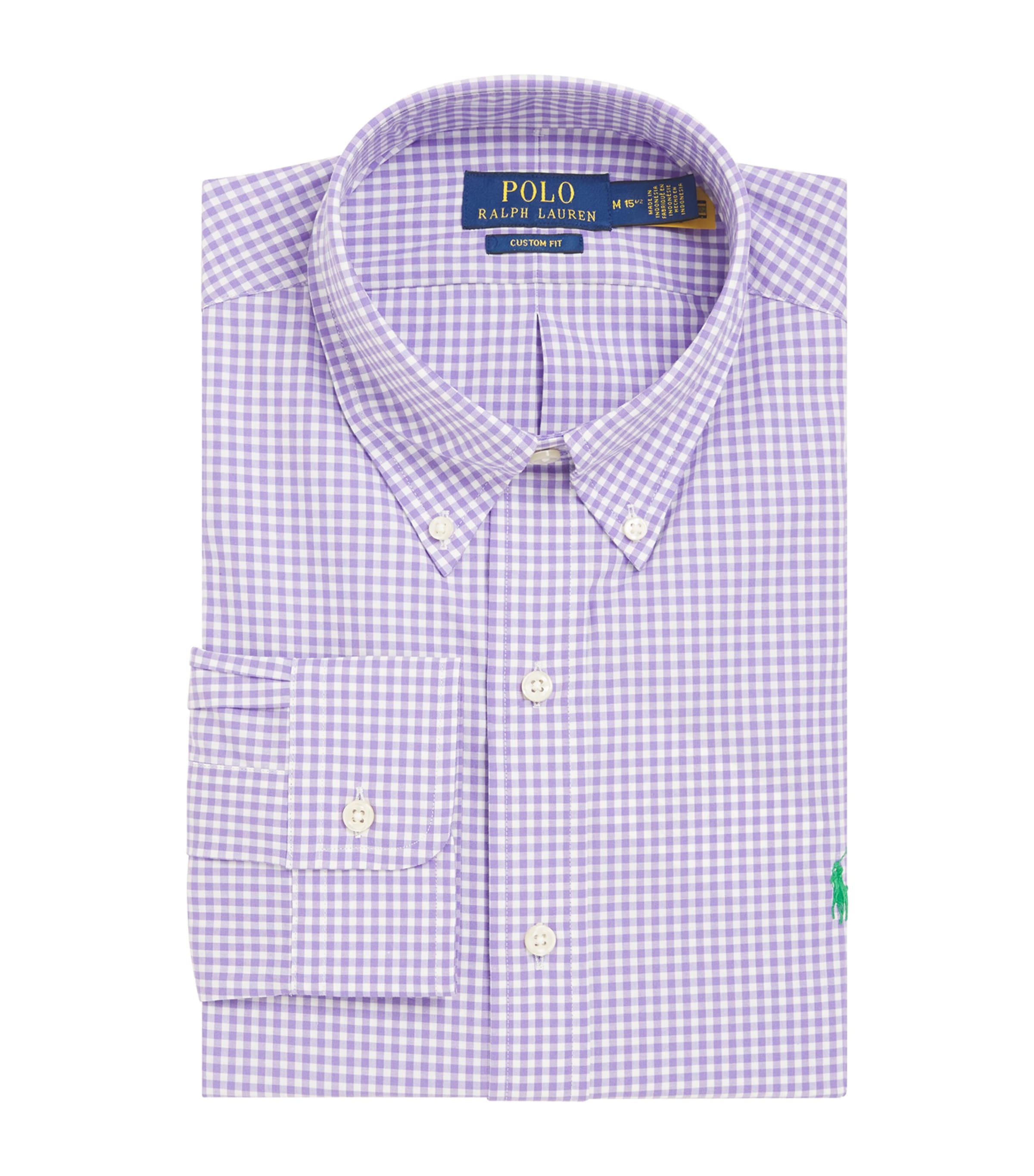 Shop Polo Ralph Lauren Button-down Gingham Shirt In Purple