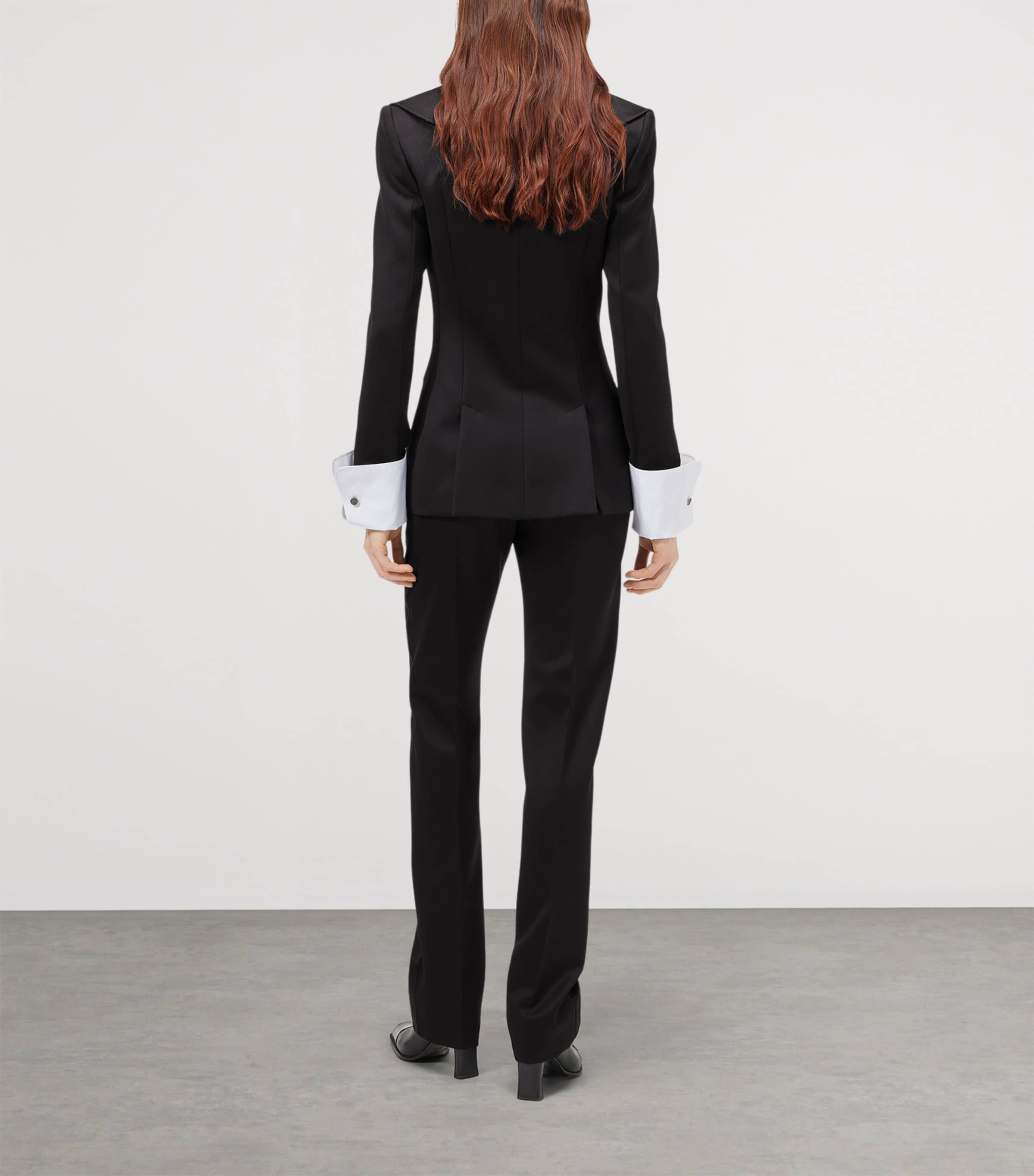 McQueen Womens Wool Waterfall-Collar Blazer Image 3