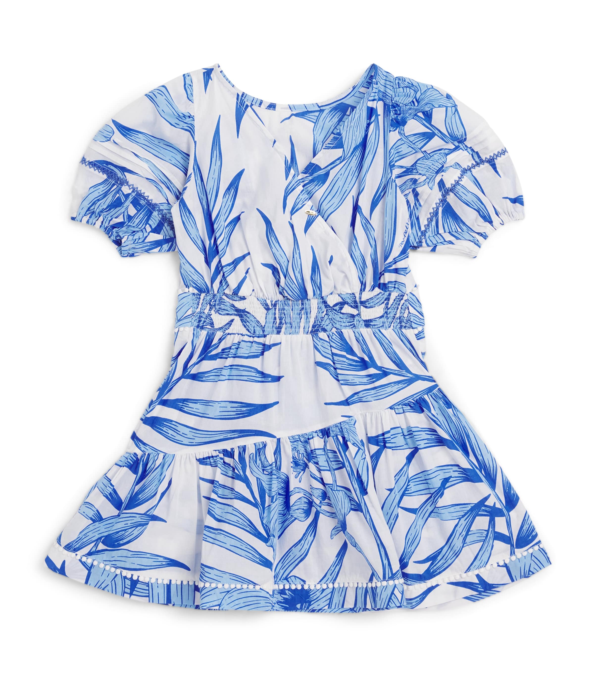 Cotton Chantal Dress (4-12 Years) BLUE PALM LEAF Image 1