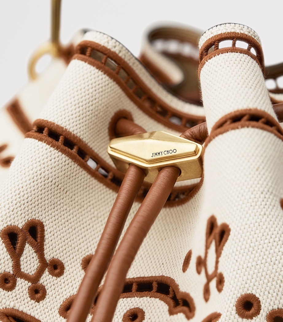 Medium Canvas Cinch Bucket Bag NATURAL/TAN/GOLD Image 3