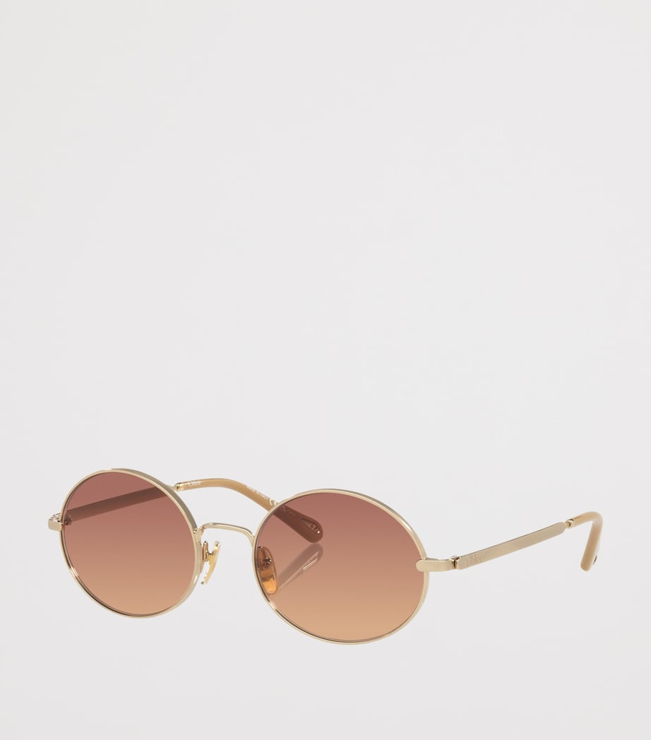 Chloé Metal Aly Round Sunglasses Gold Image 2
