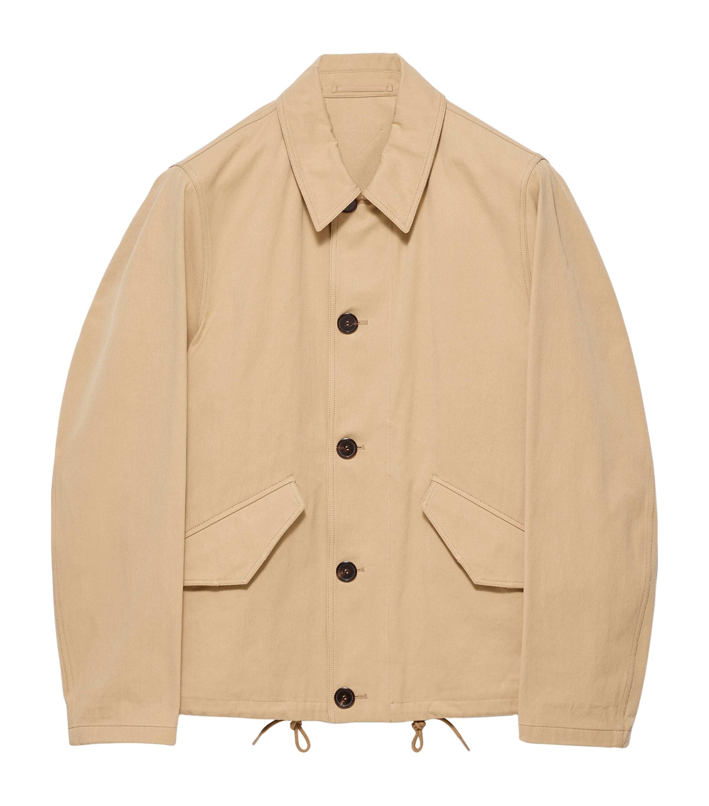 Prada Mens Cotton Collared Jacket Neutral Image 1