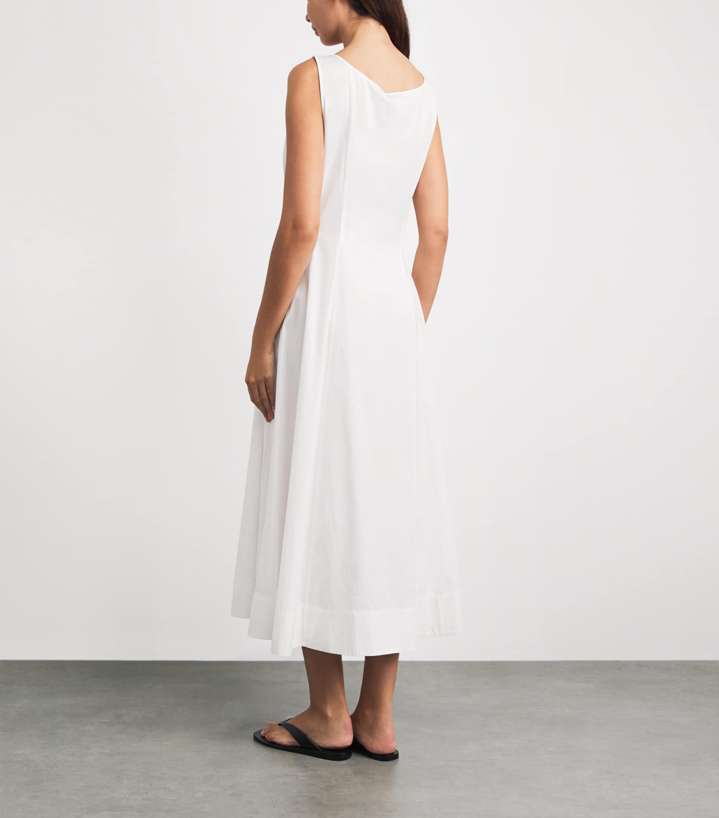 Polo Ralph Lauren White Cotton Panelled Midi Dress | Harrods US