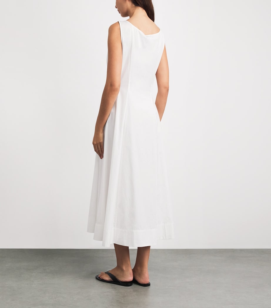Polo Ralph Lauren Womens Cotton Panelled Midi Dress White Image 4