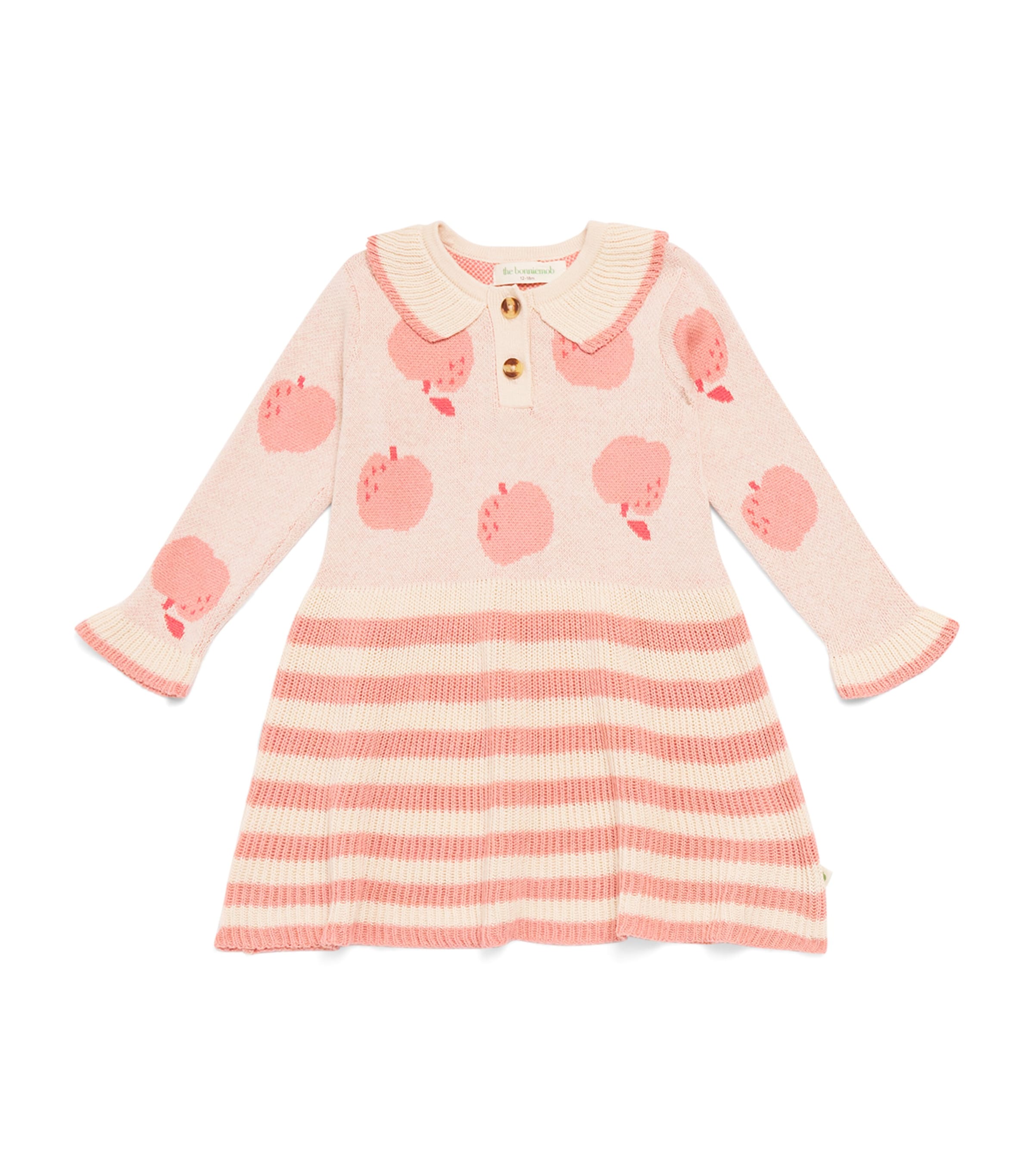 the bonnie mob Ivory Organic Cotton Apple Knit Dress (6-24 Months