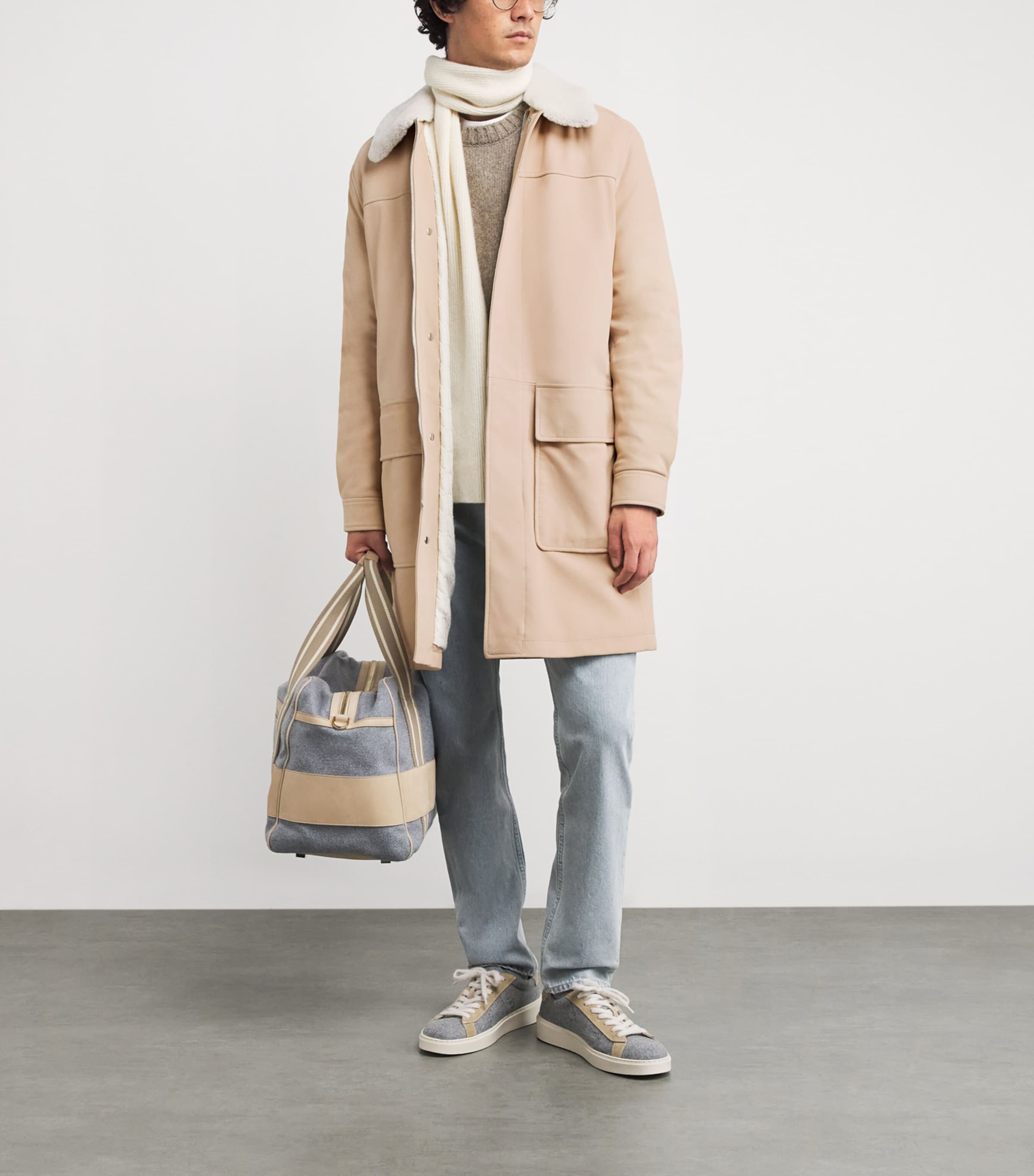 Nubuck Leather Shearling-Collar Parka SABBIA Image 2