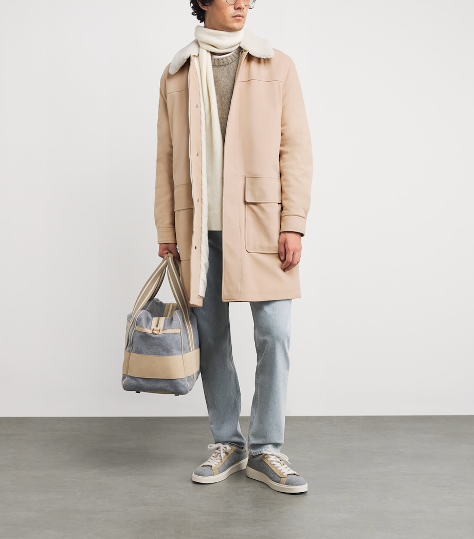 Nubuck Leather Shearling-Collar Parka SABBIA Image 2