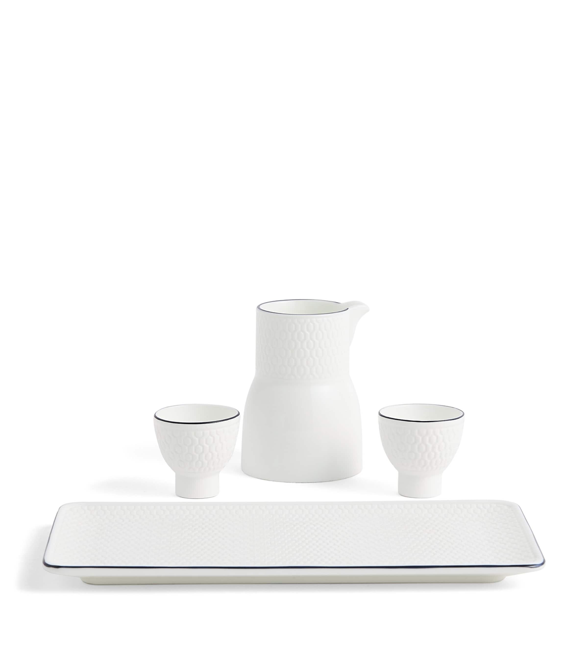 Fine Bone China Gio Baijiu Jug and Cups Set WHITE Image 3