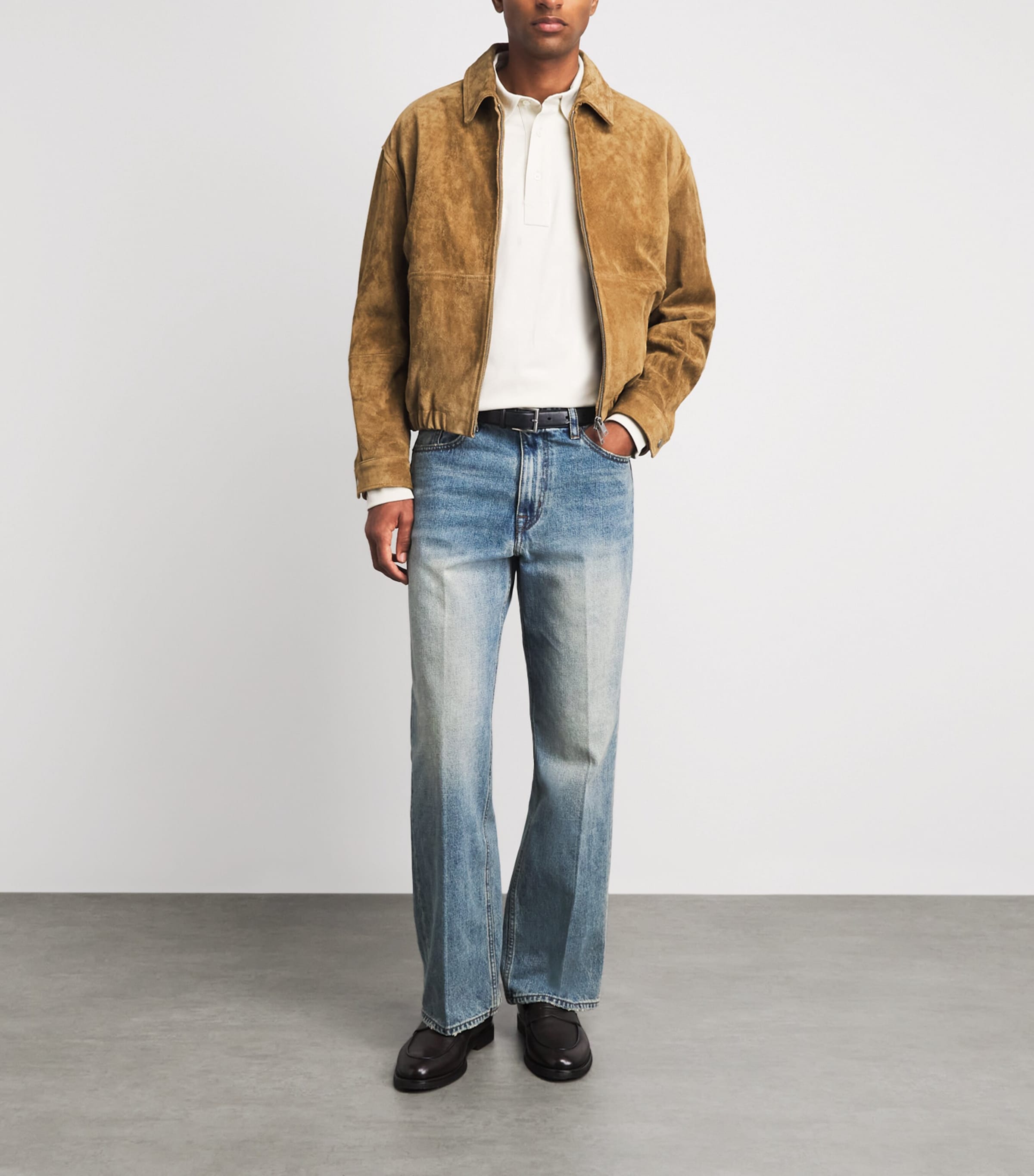 Arma Mens Suede Maddox Jacket Olive Image 2