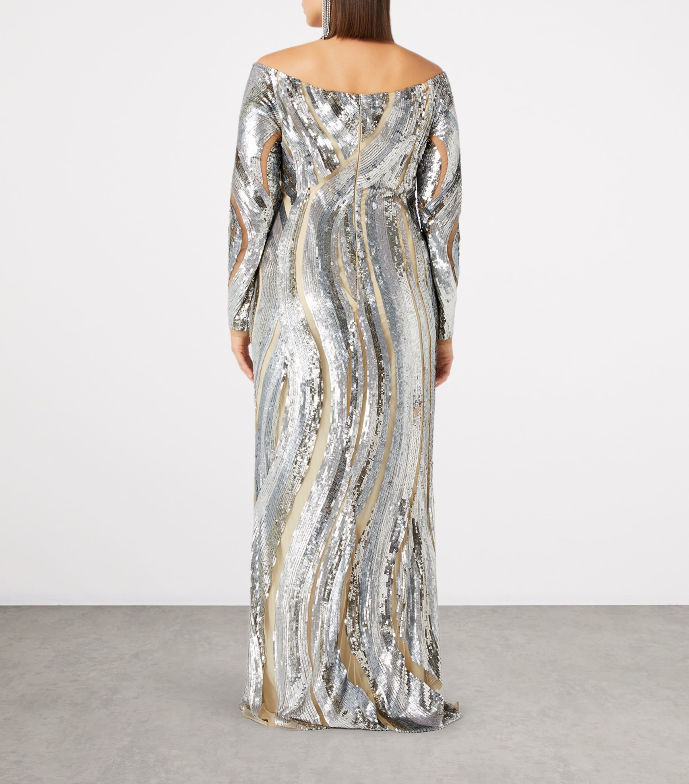 Tulle Embroidered Maxi Dress MAKE UP NUDE Image 4