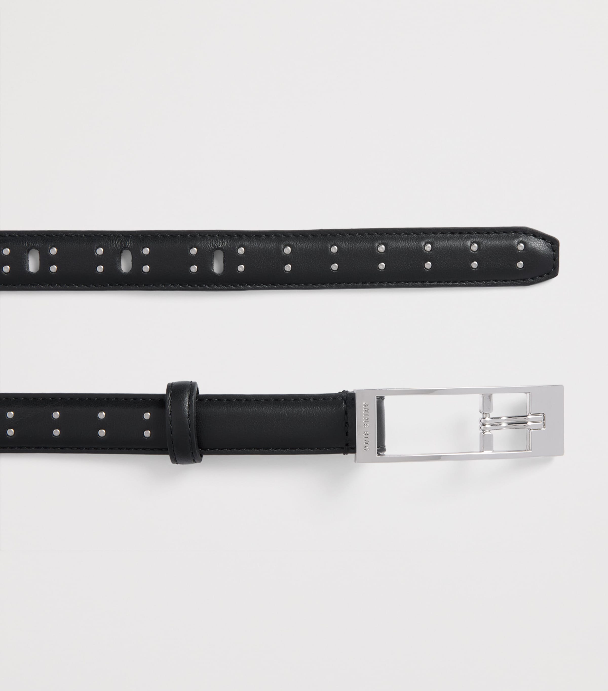 ANINE BING Leather Studded Ely Belt Black Image 3