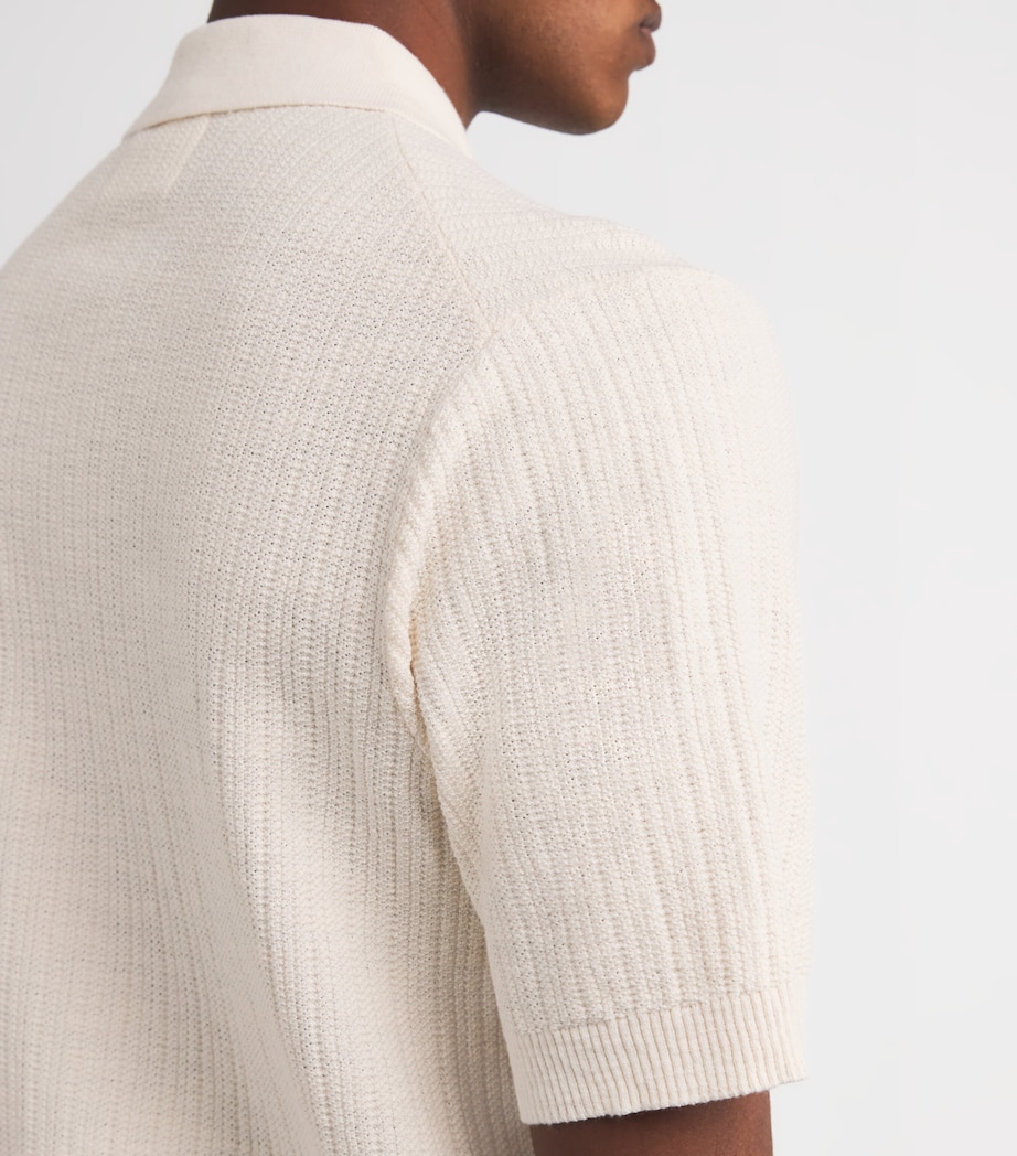 Organic Cotton Nolan Button-Up Polo Shirt ECRU 020 Image 6