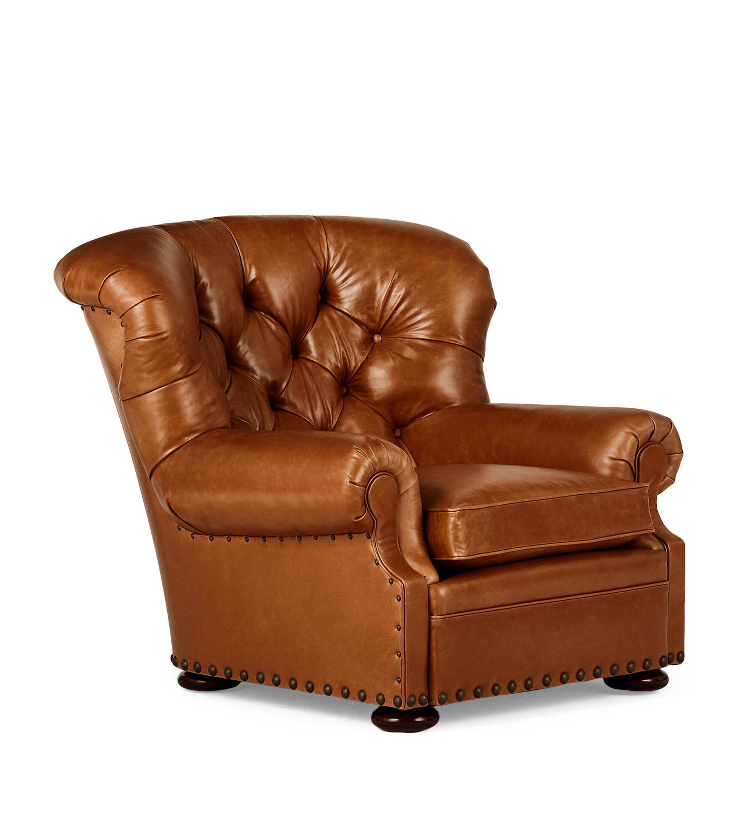 Leather and Maple Writers Chair MEDIUM MAHOGANY Image 2