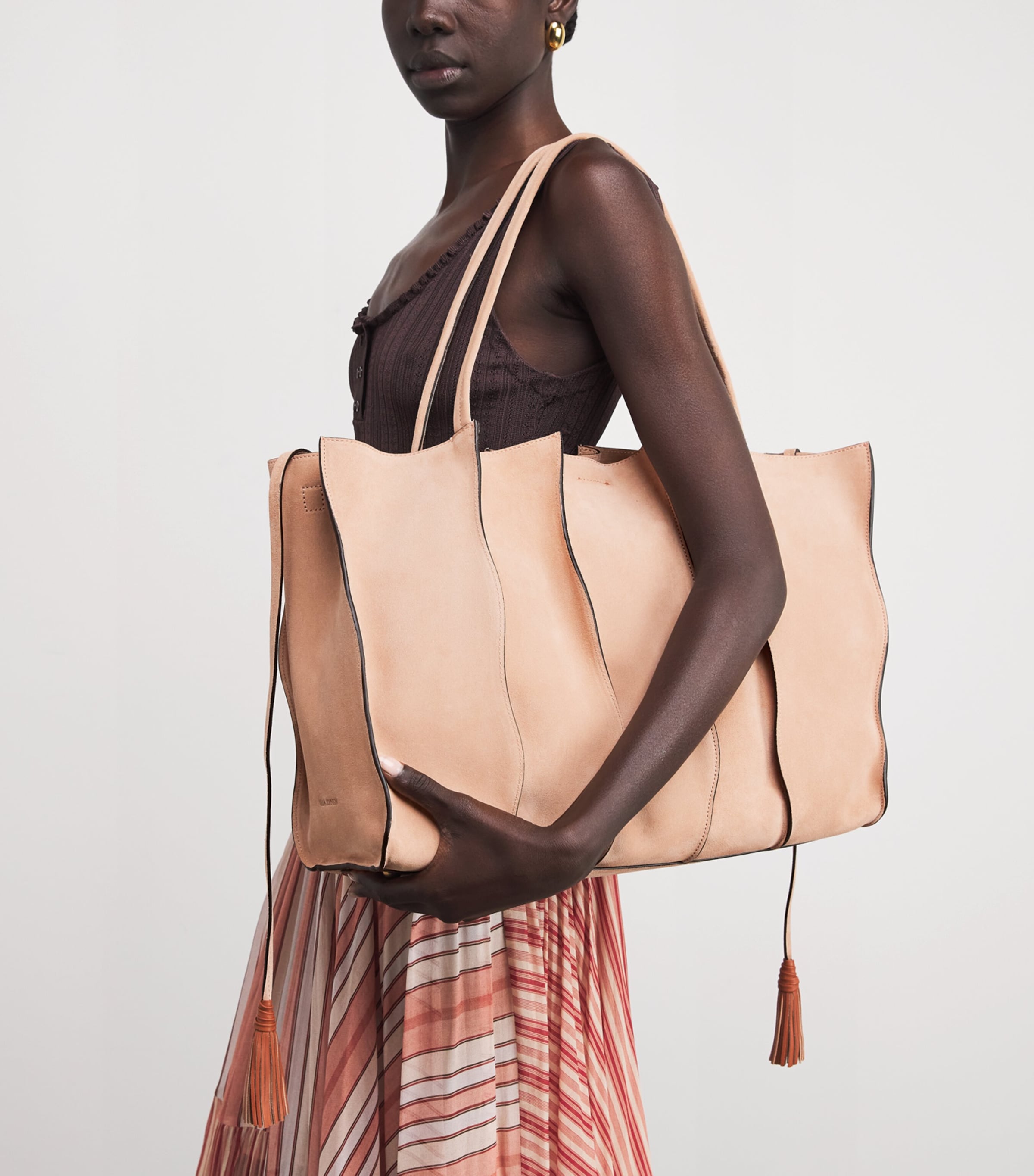 Ulla Johnson Large Suede Adria Tote Bag Sienna Image 5