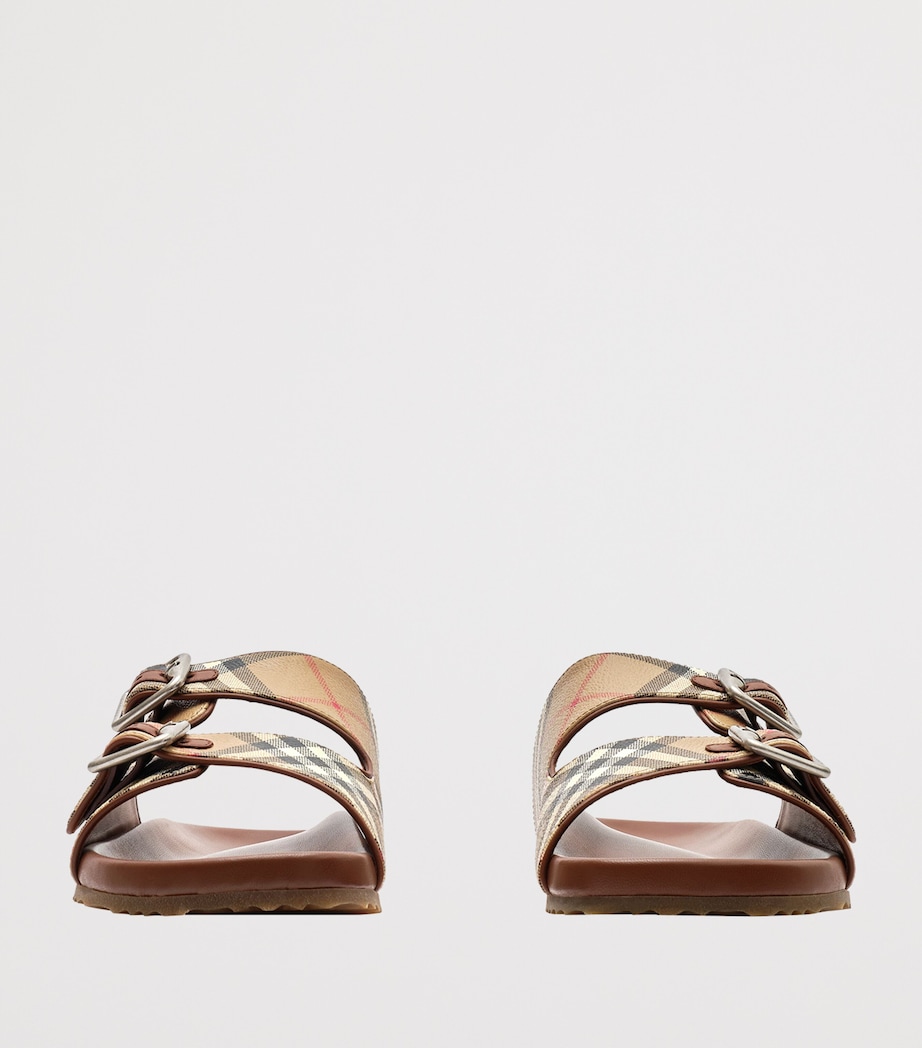 Burberry Canvas-Leather Check Urchin Slides Archive Beige Ip Chk Image 2