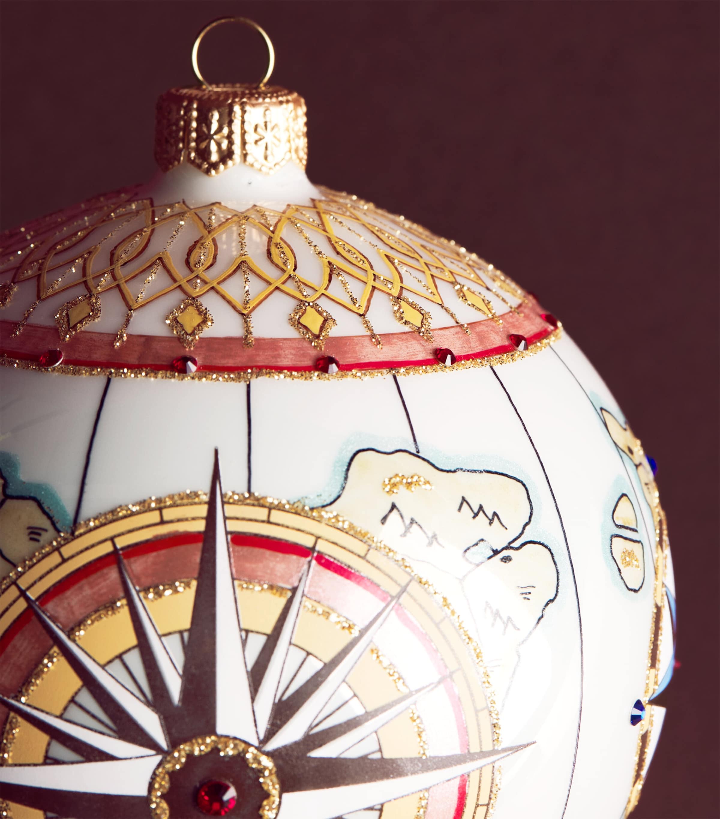 Glitterlab Glass Adventurer's Globe Bauble Image 2