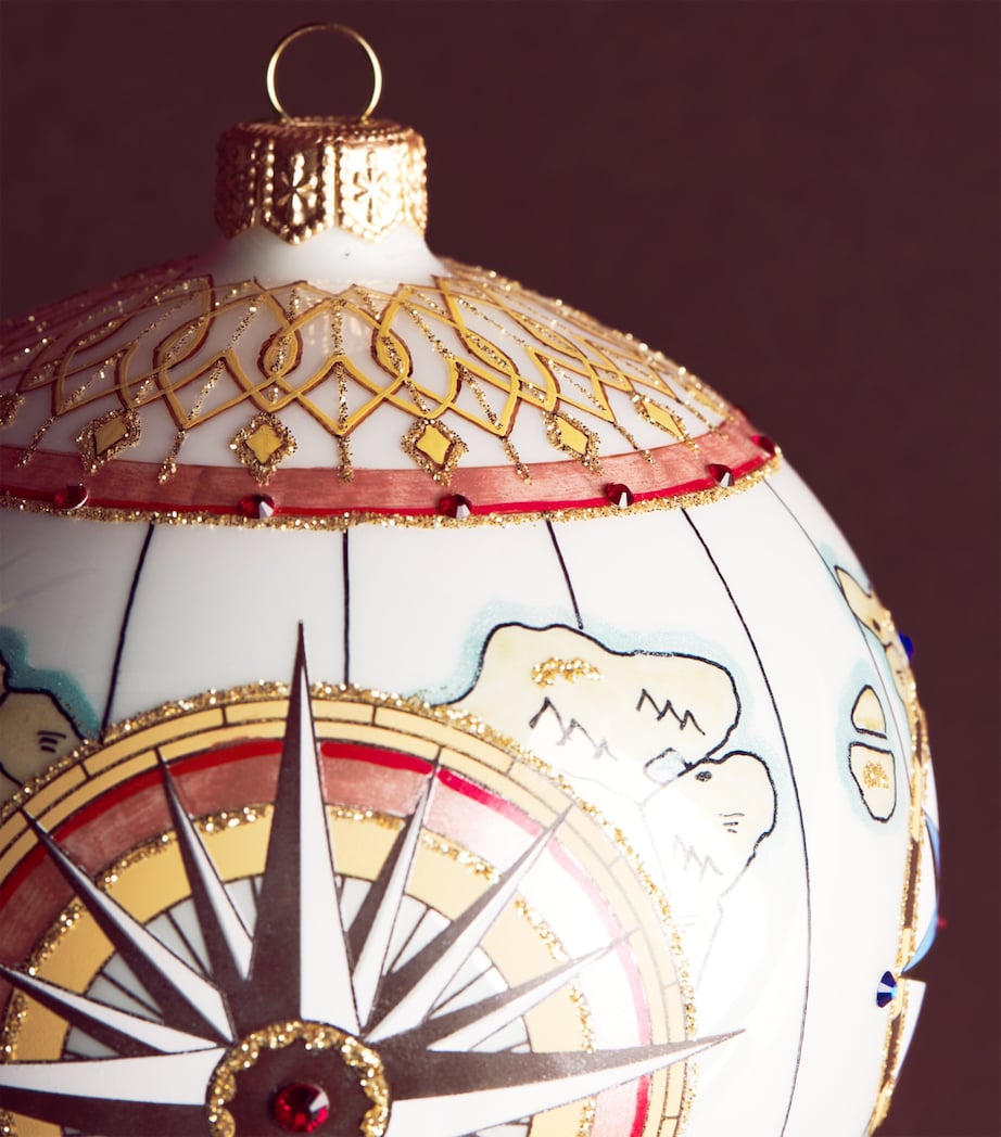 Glitterlab Glass Adventurer's Globe Bauble Image 2